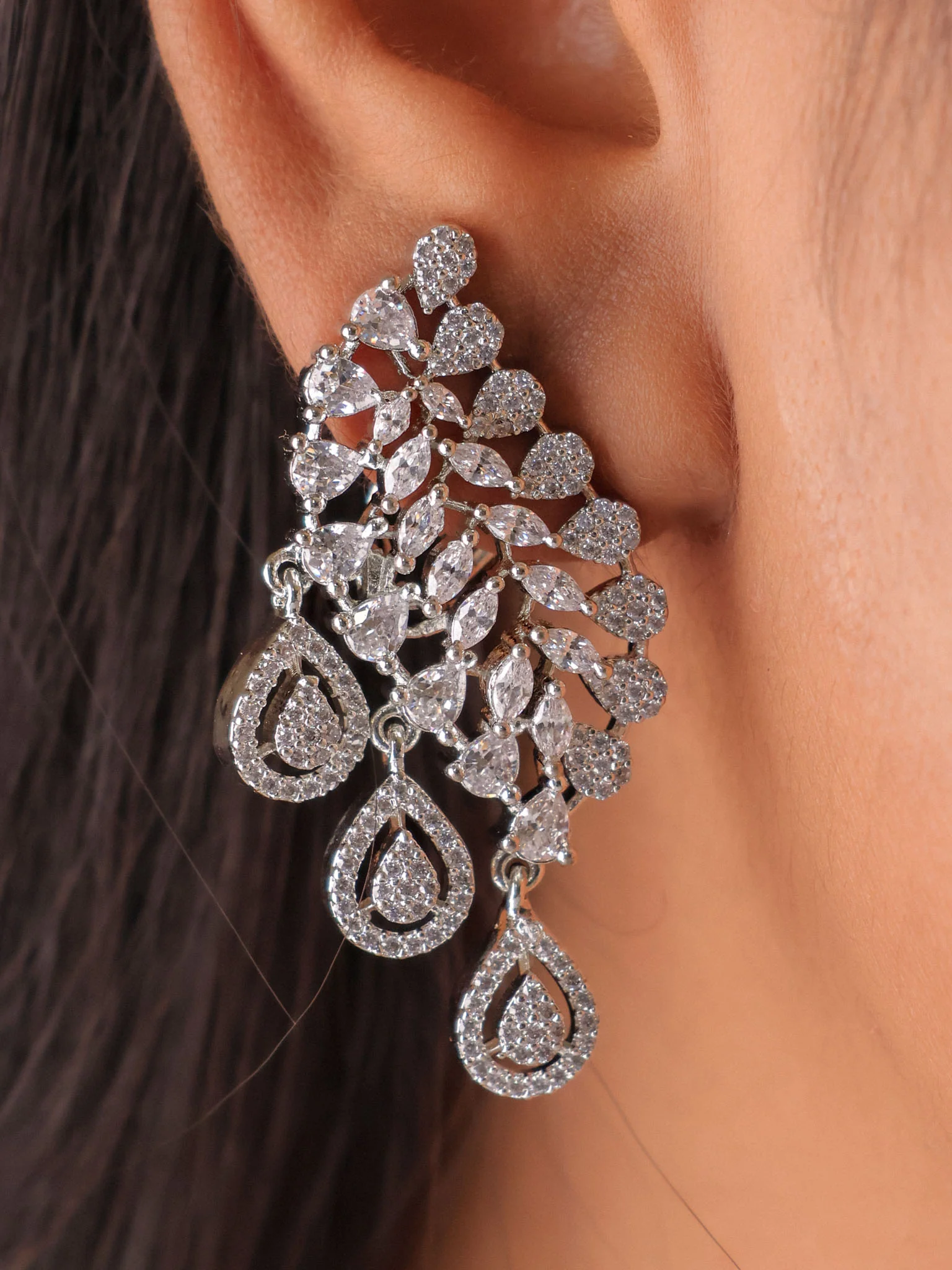 Seraphine CZ Cascade Necklace Set - Image 6