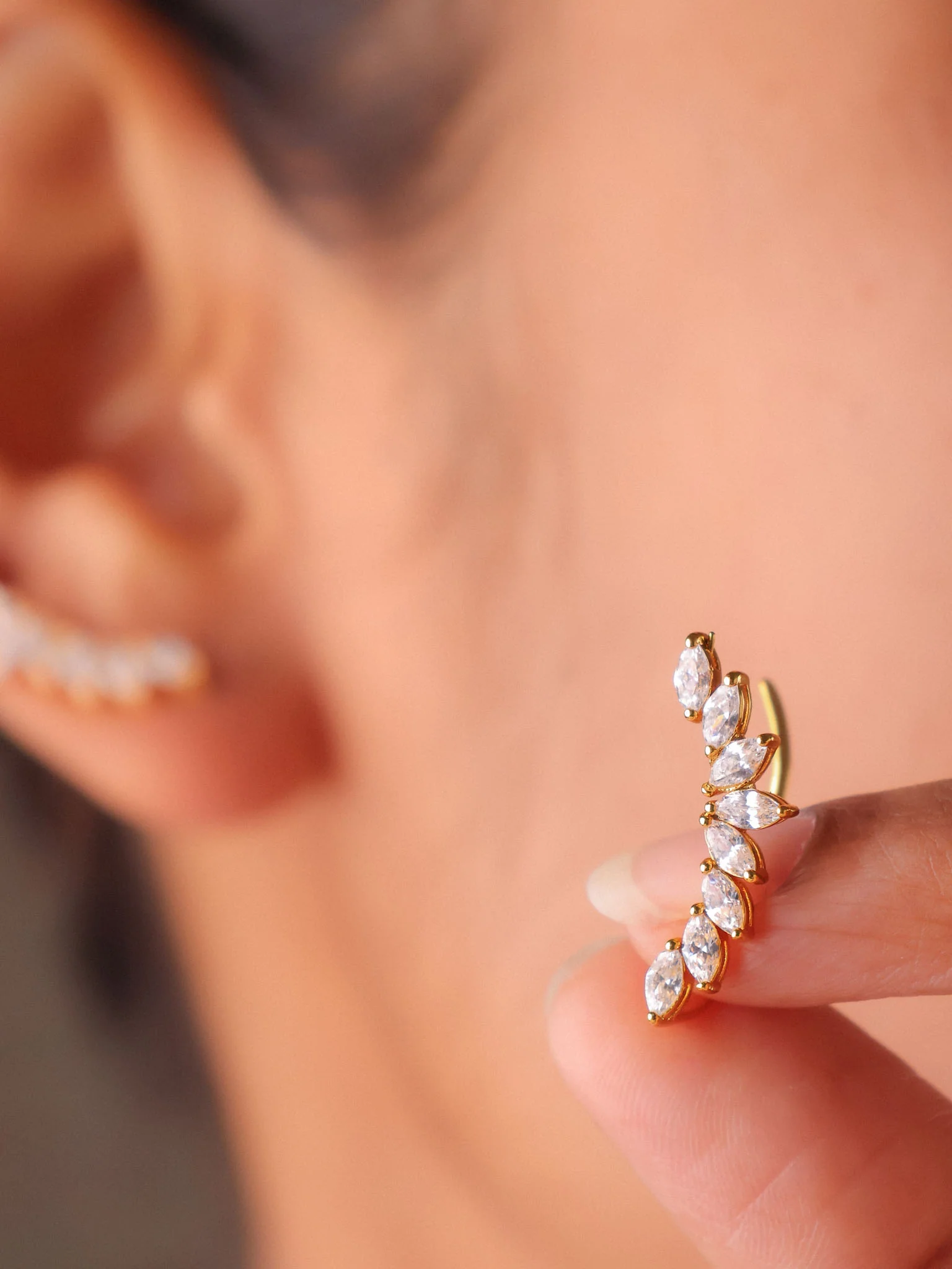 Serena Marquise Ear Climber