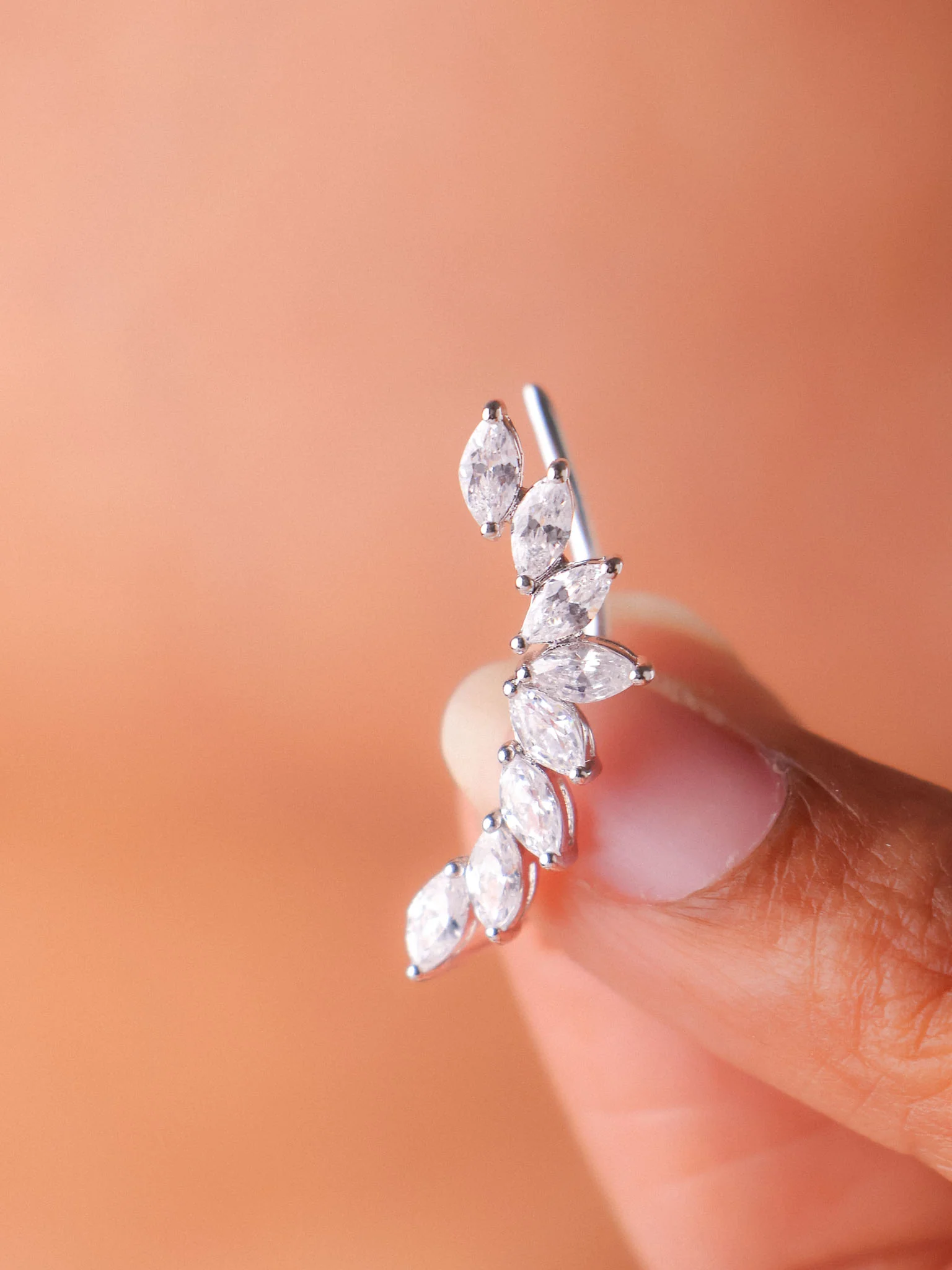 Serena Marquise Ear Climber - Image 5