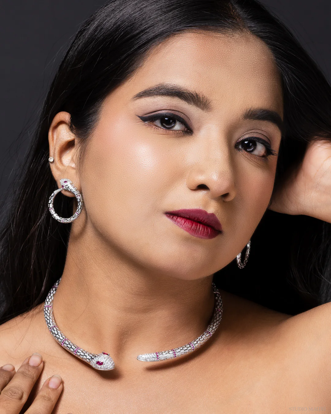 Serpentia Luxe Crystal Snake Necklace