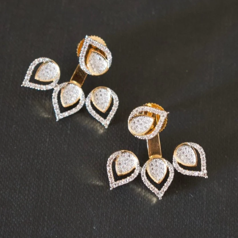 Sparkling Dewdrop Statement Earrings - Image 2