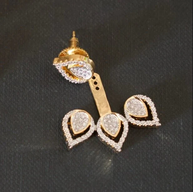 Sparkling Dewdrop Statement Earrings - Image 3
