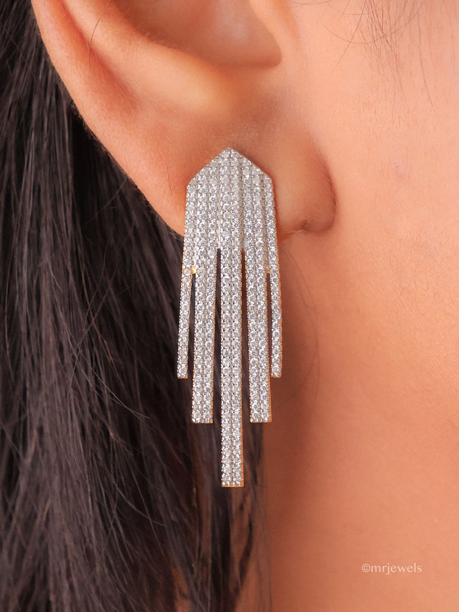 Statement American Diamond Necklace Set - Image 3