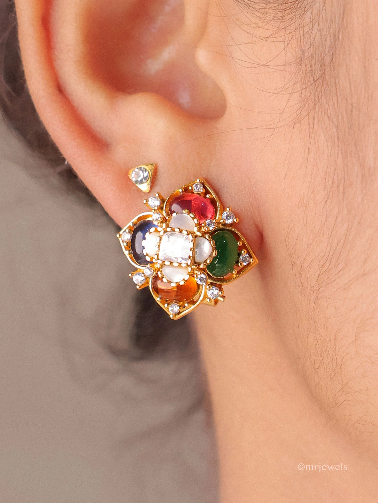 Statement Floral Stud Earrings
