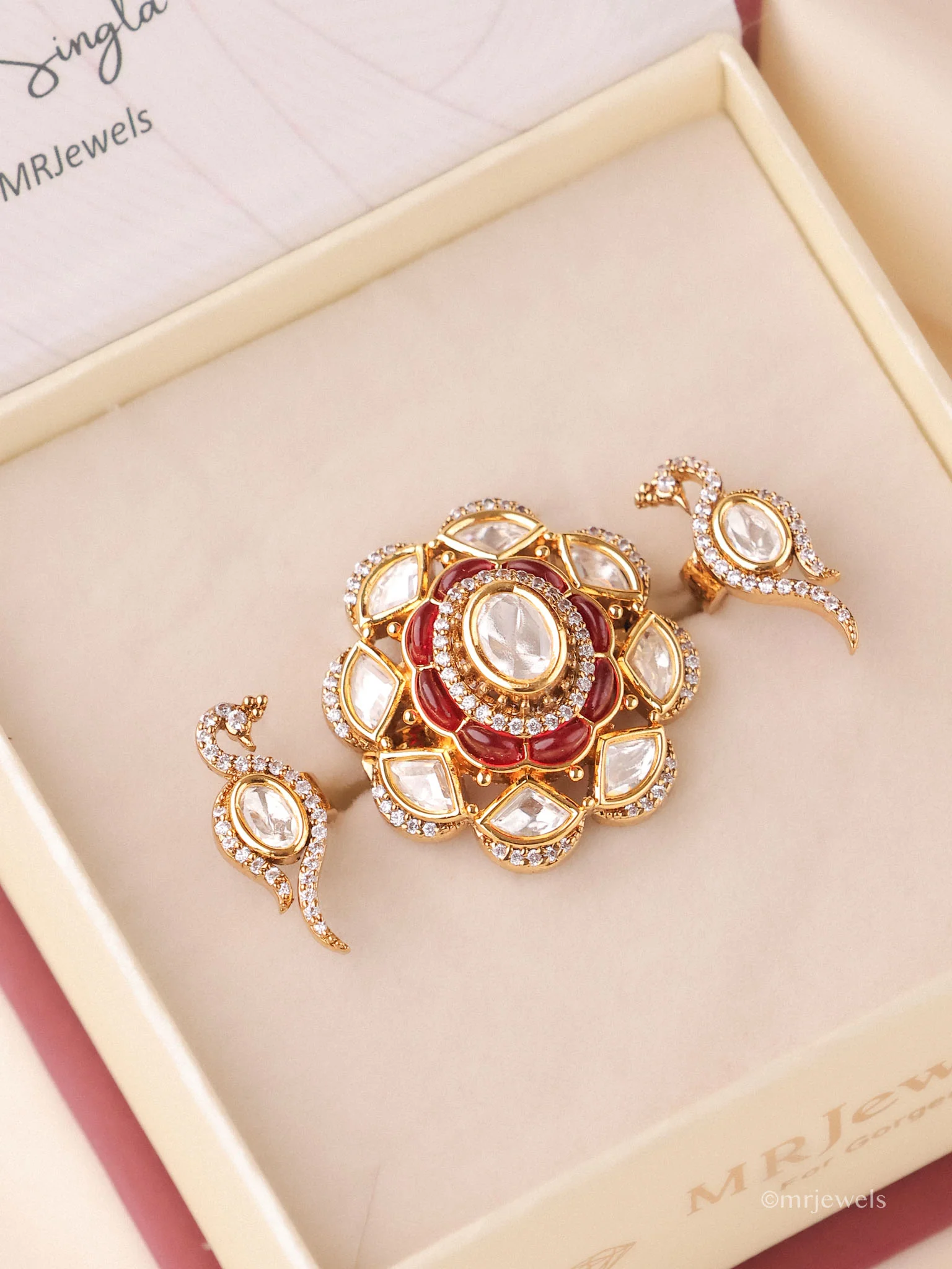 Statement Kundan Polki Ring - Image 2