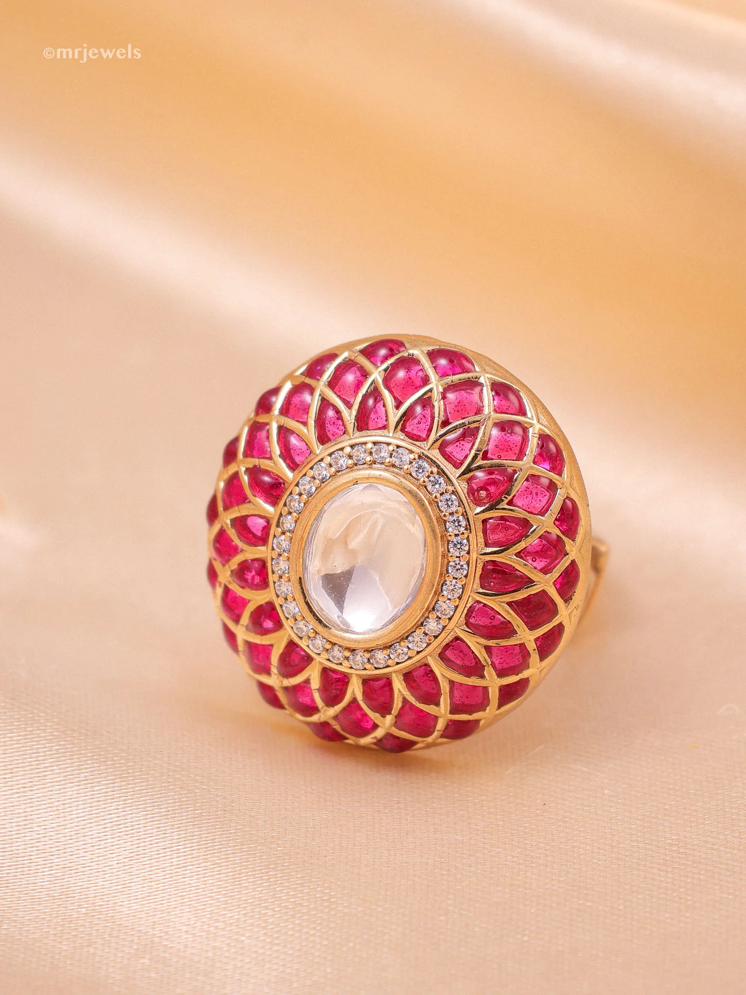 Statement Polki Ring Adjustable size - Image 2