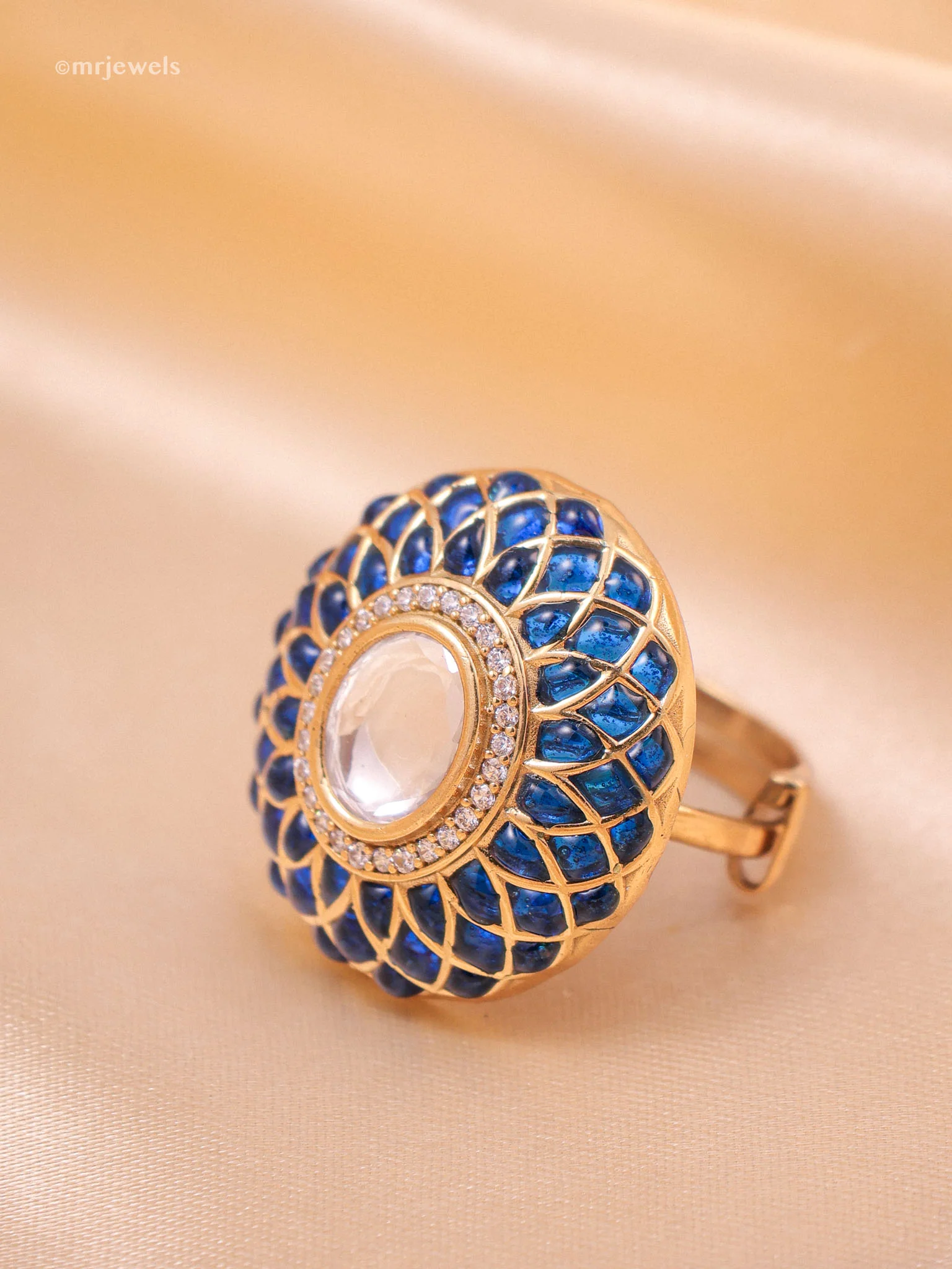 Statement Polki Ring Adjustable size - Image 3