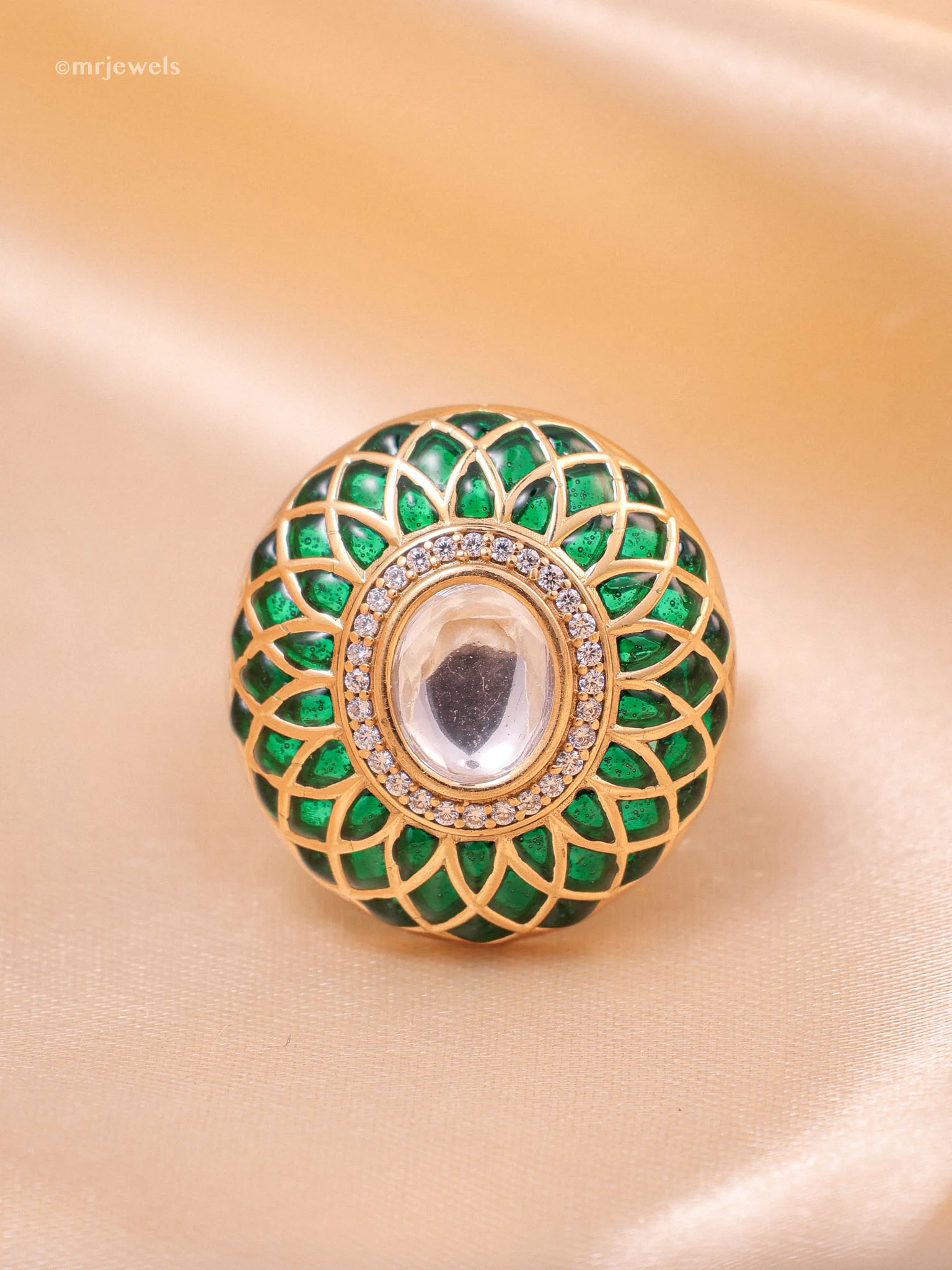 Statement Polki Ring Adjustable size - Image 5