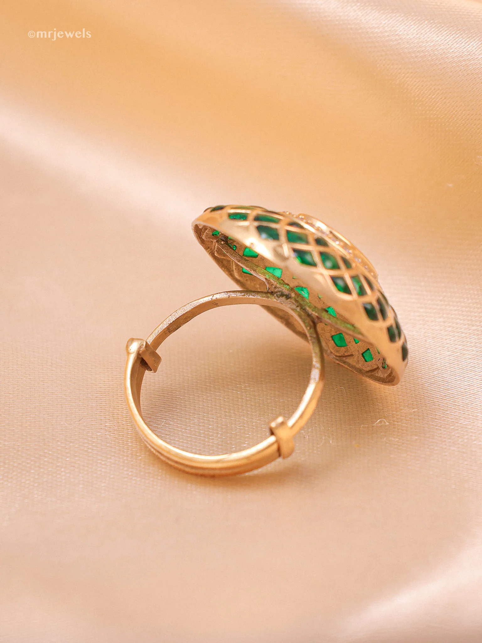 Statement Polki Ring Adjustable size - Image 6