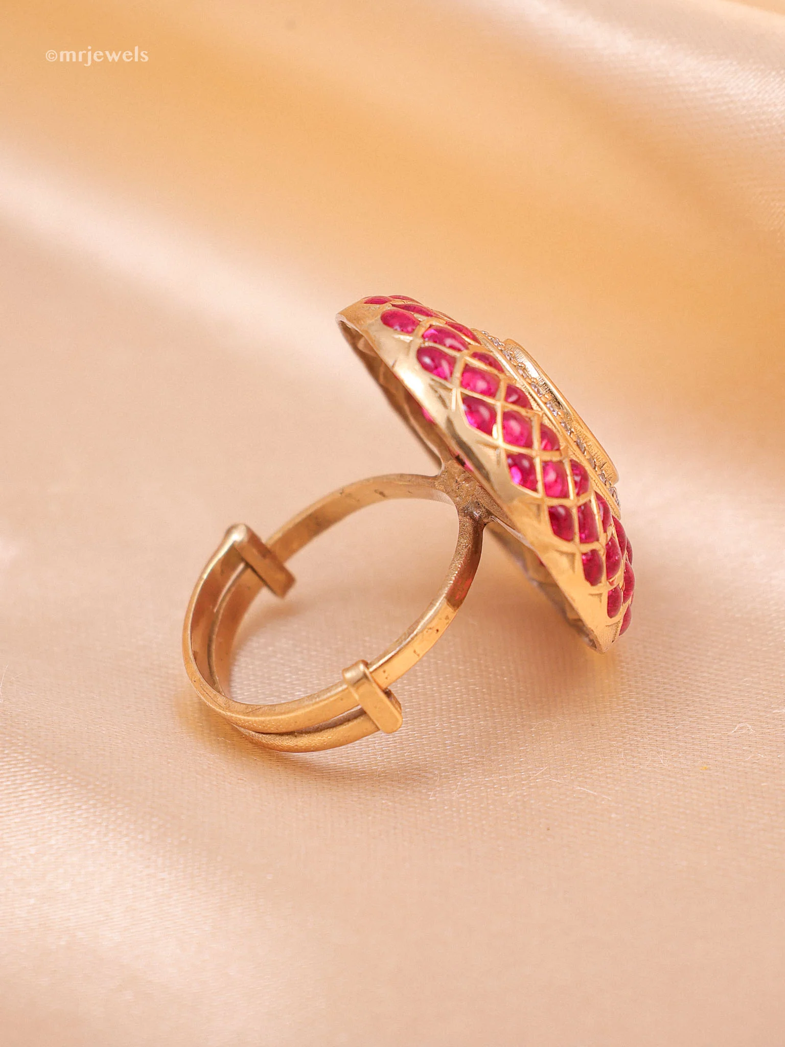 Statement Polki Ring Adjustable size - Image 8