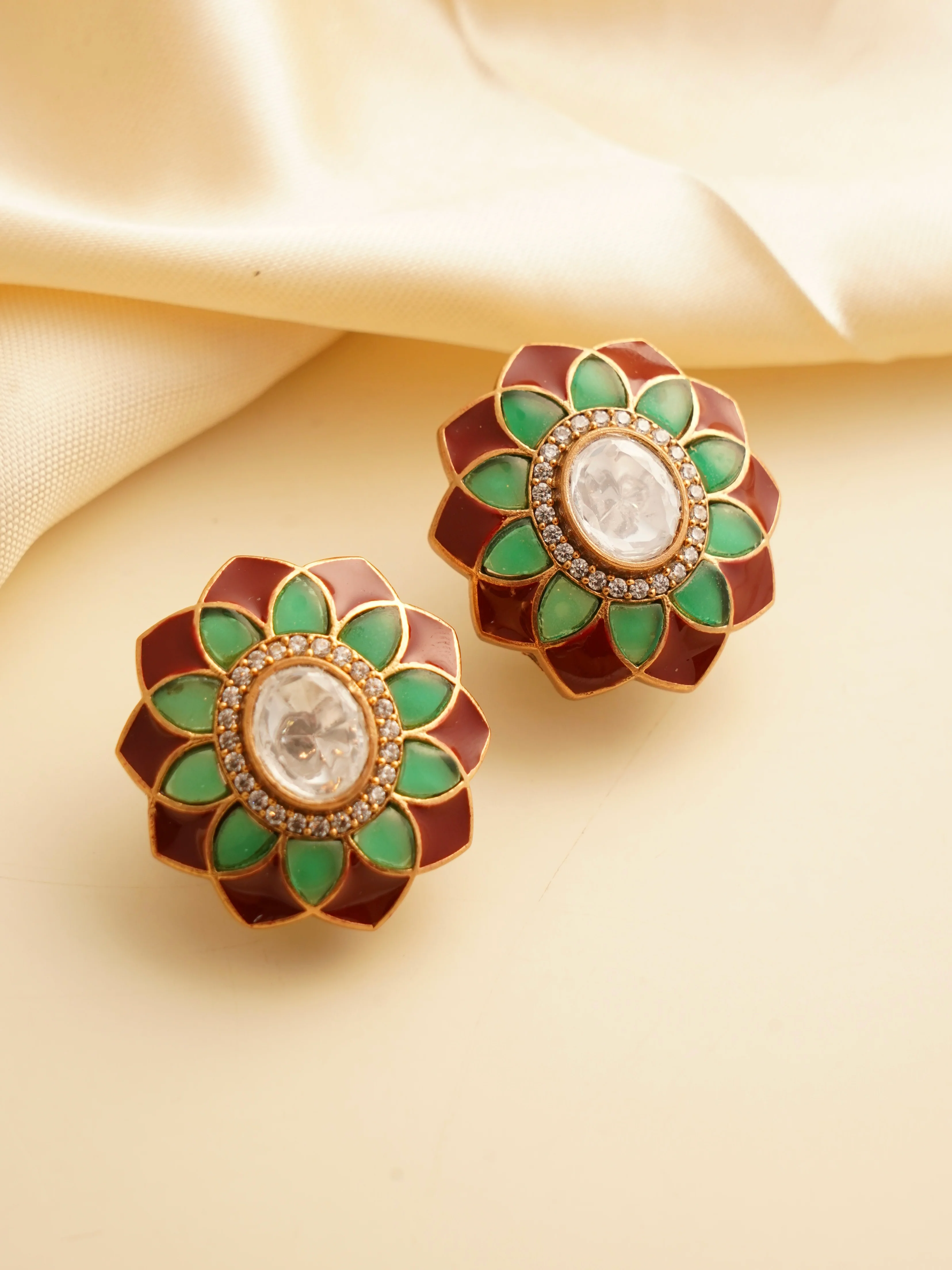 Statement Studs in Enamel Hues