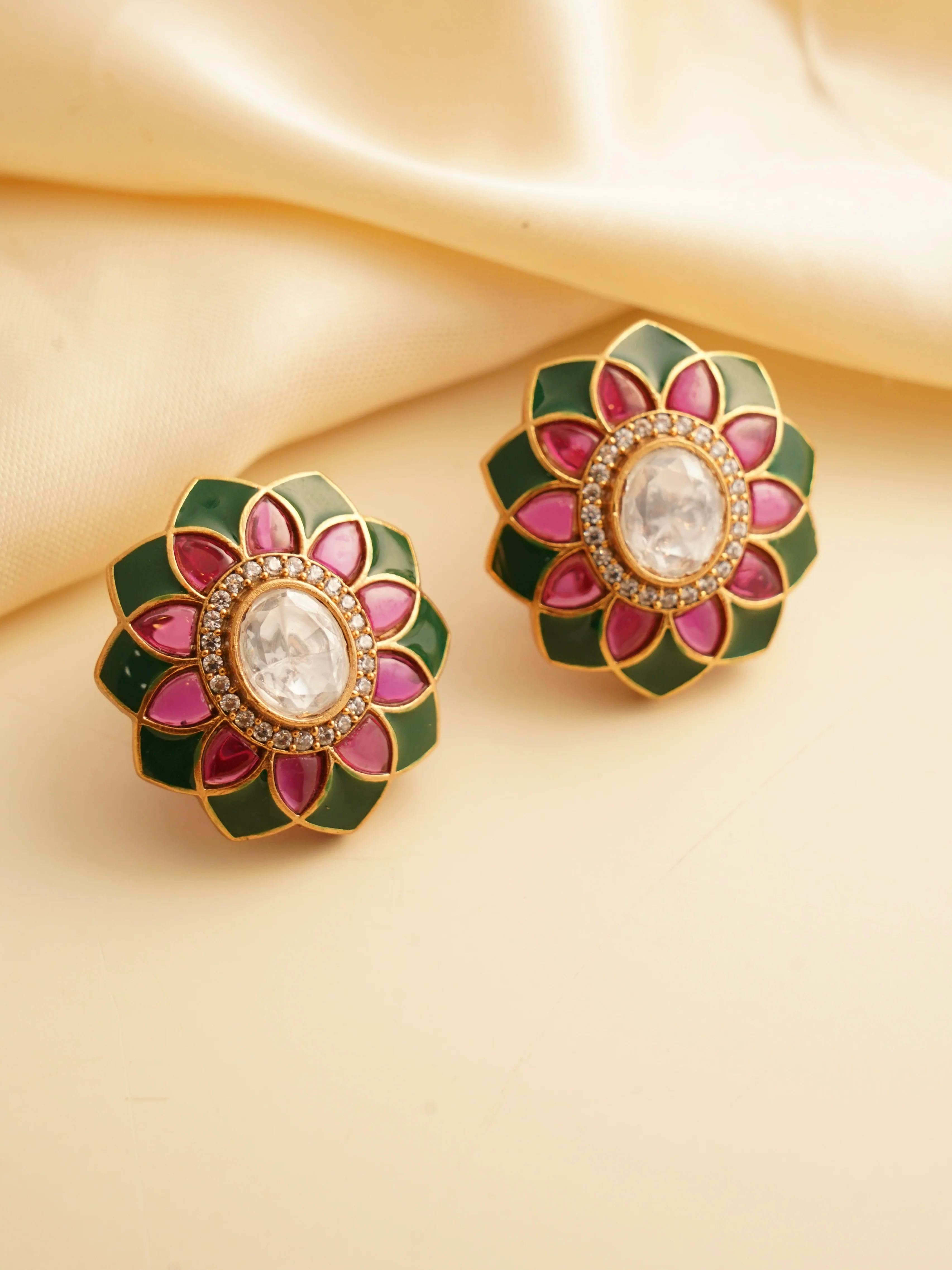 Statement Studs in Enamel Hues - Image 2
