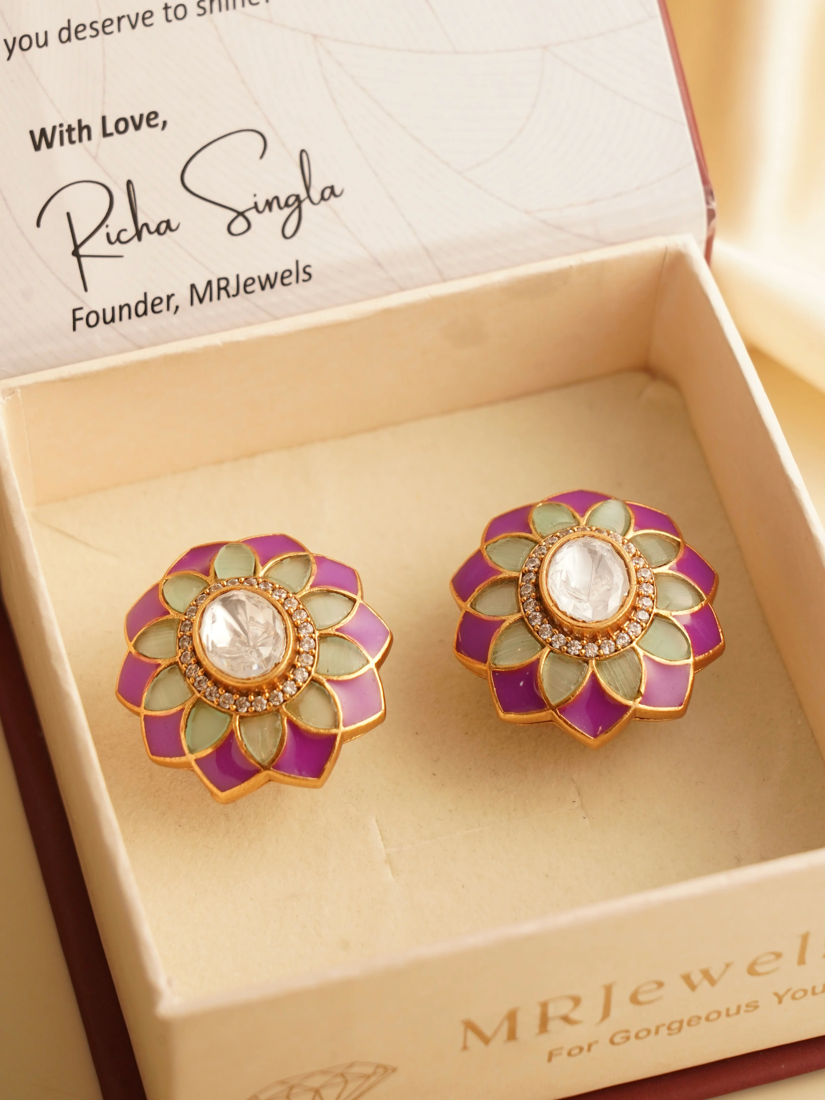 Statement Studs in Enamel Hues - Image 4