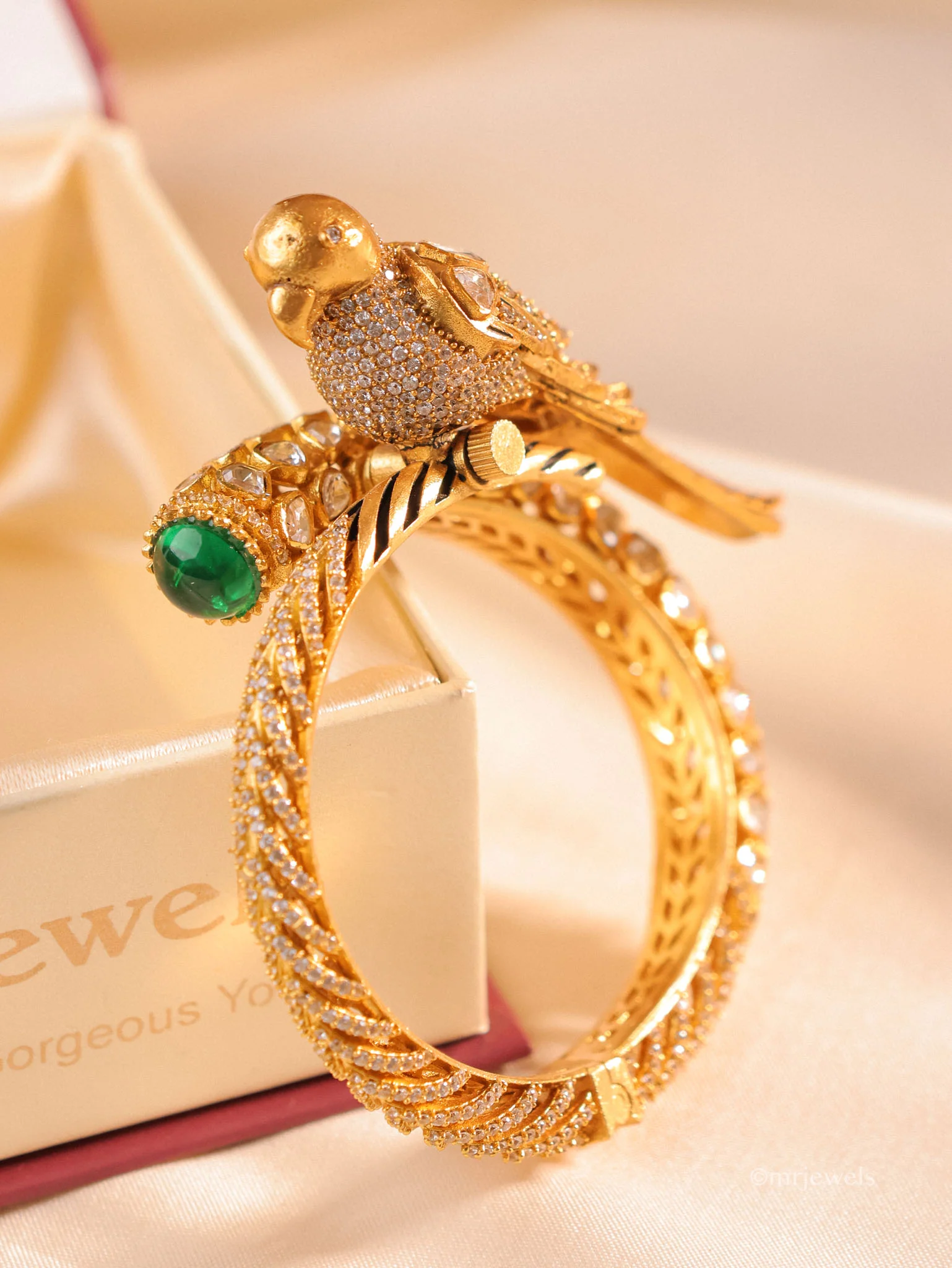 Suhira Parrot Designer Mossanite Kada - Image 2