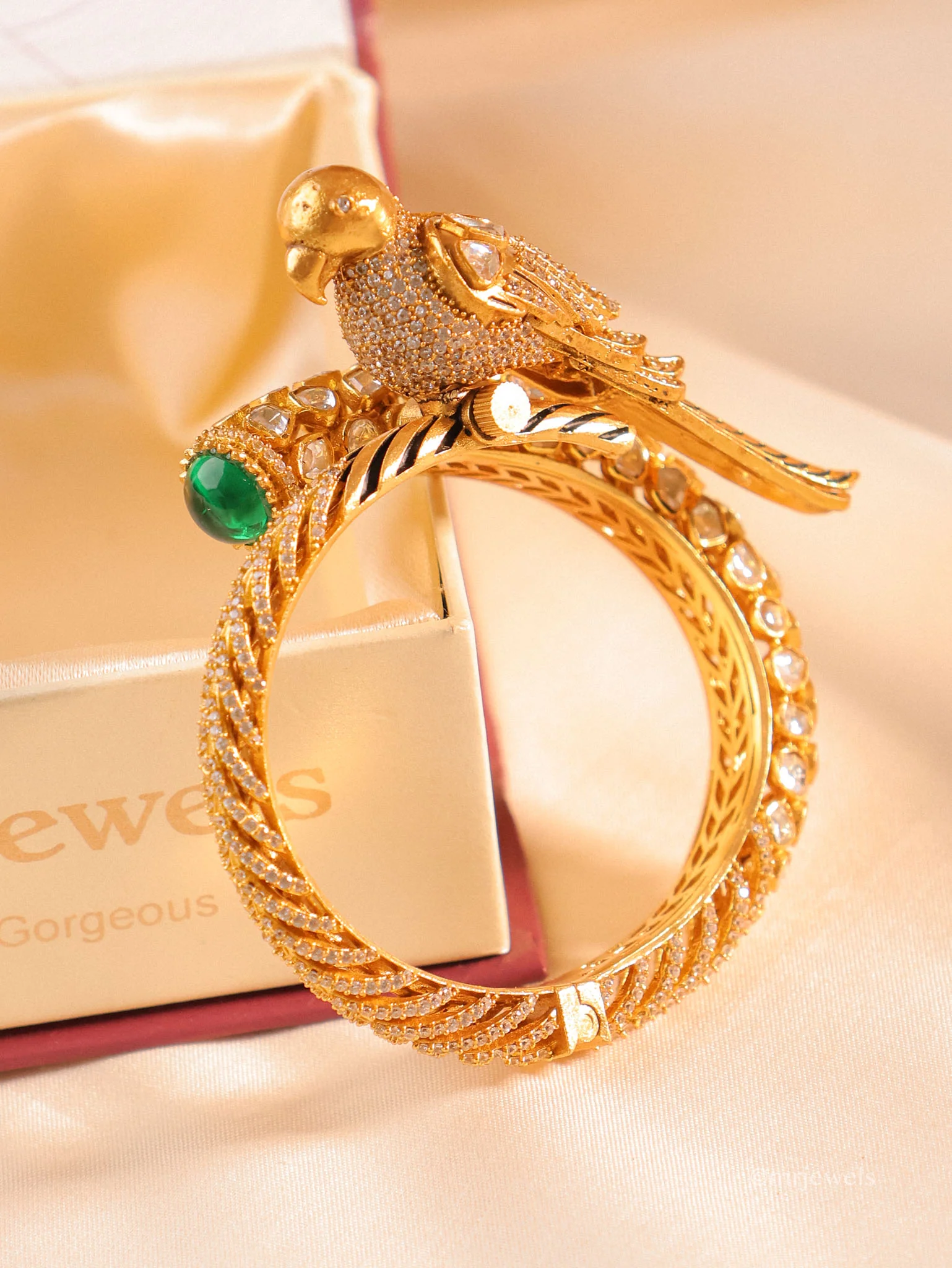 Suhira Parrot Designer Mossanite Kada - Image 3