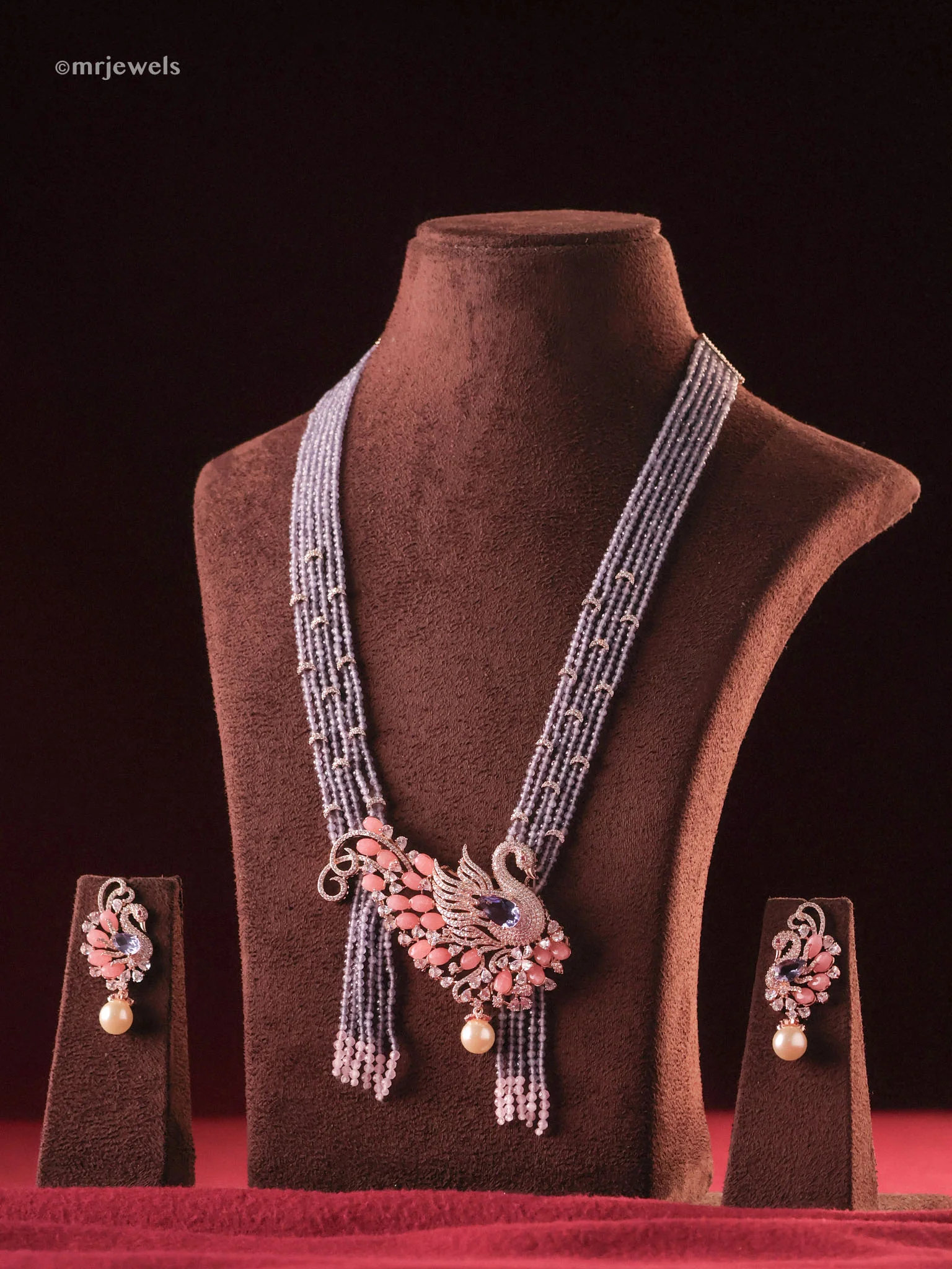 Royal Peacock Birdstone Necklace Set- Limited Pcs - Image 4