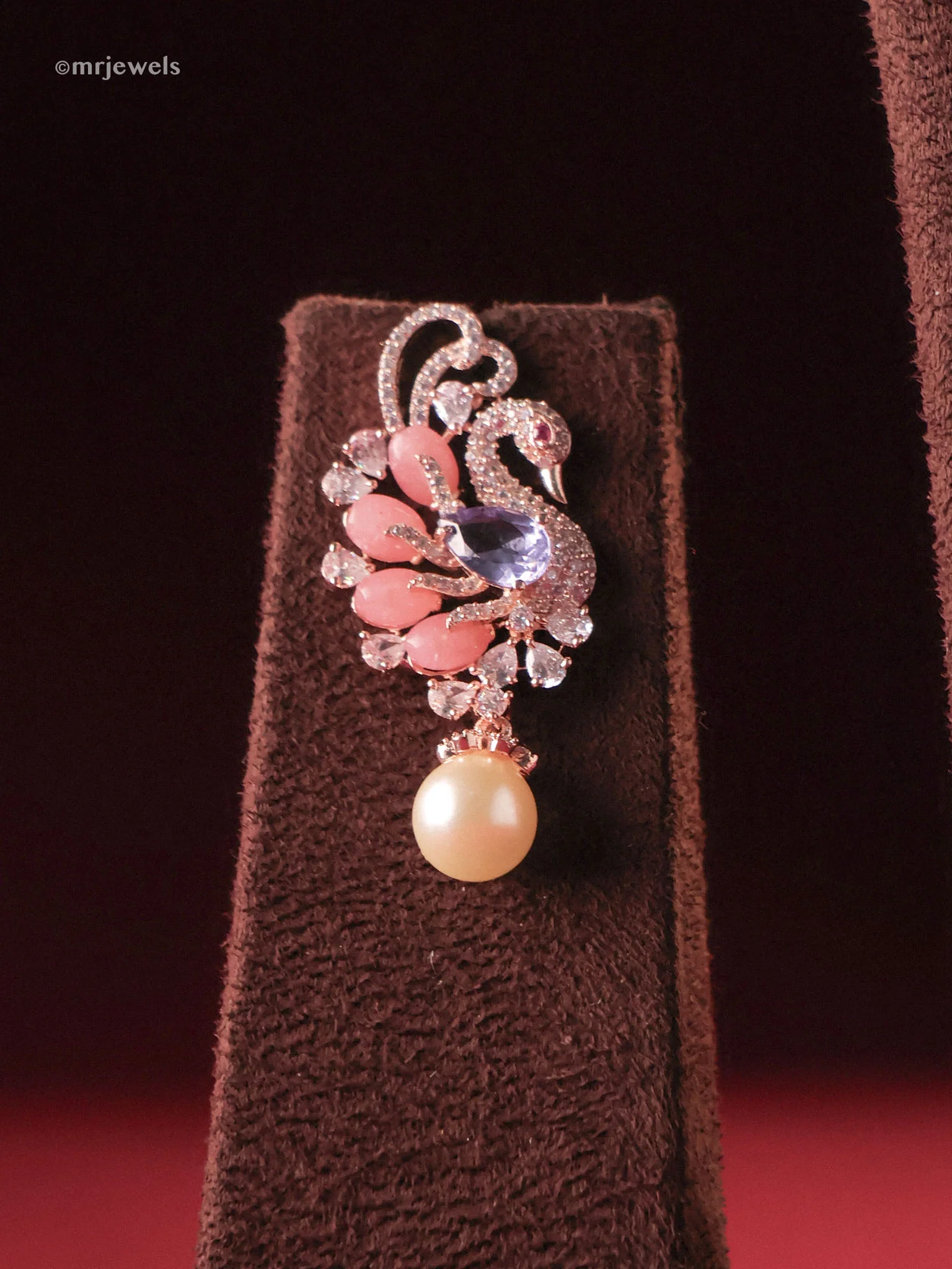Swan Serenade Pastel Beads Necklace Set (Necklace + Earrings) - Image 3