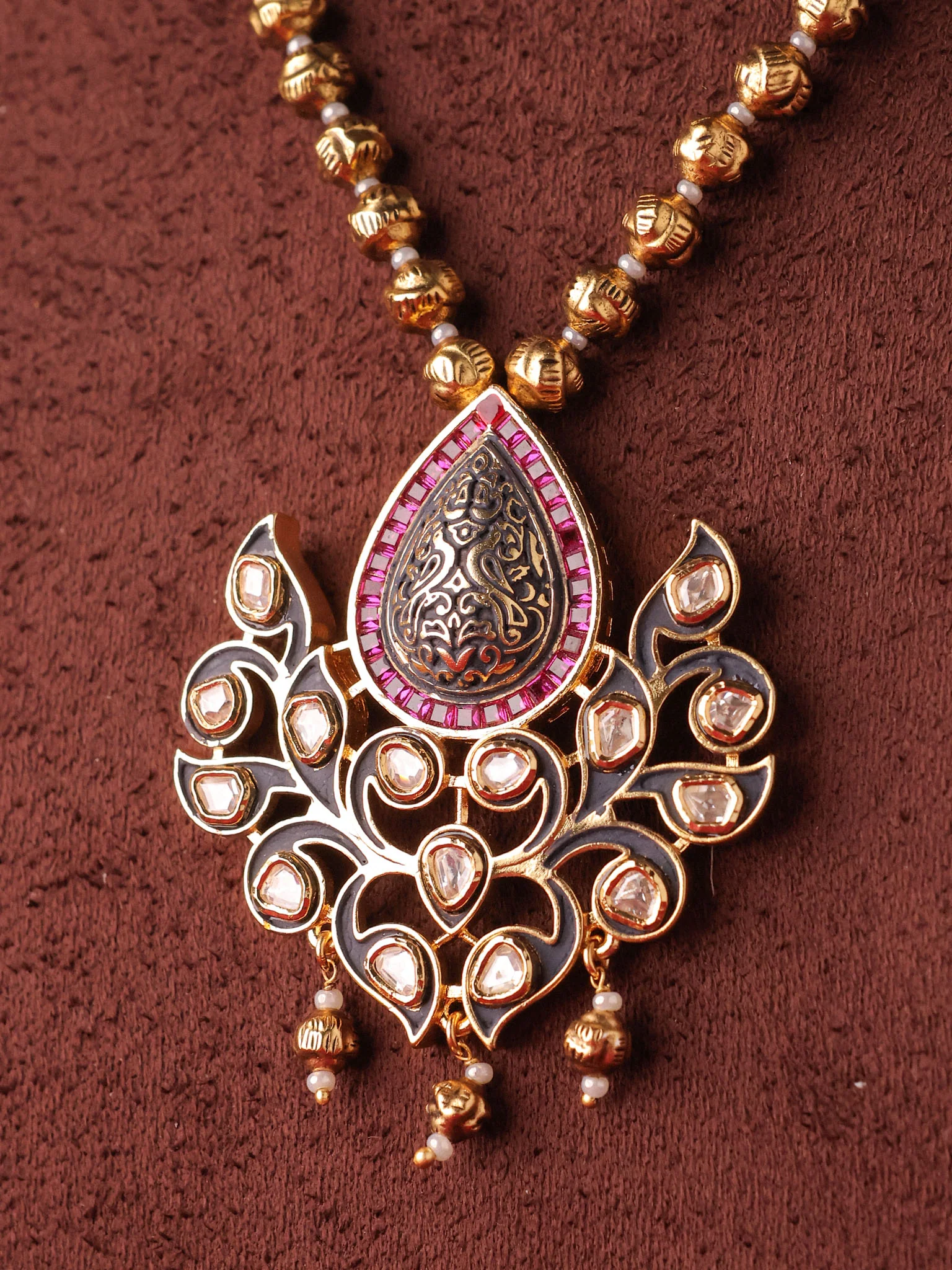 Taarini Ruby Polki Pendant Set - Image 2