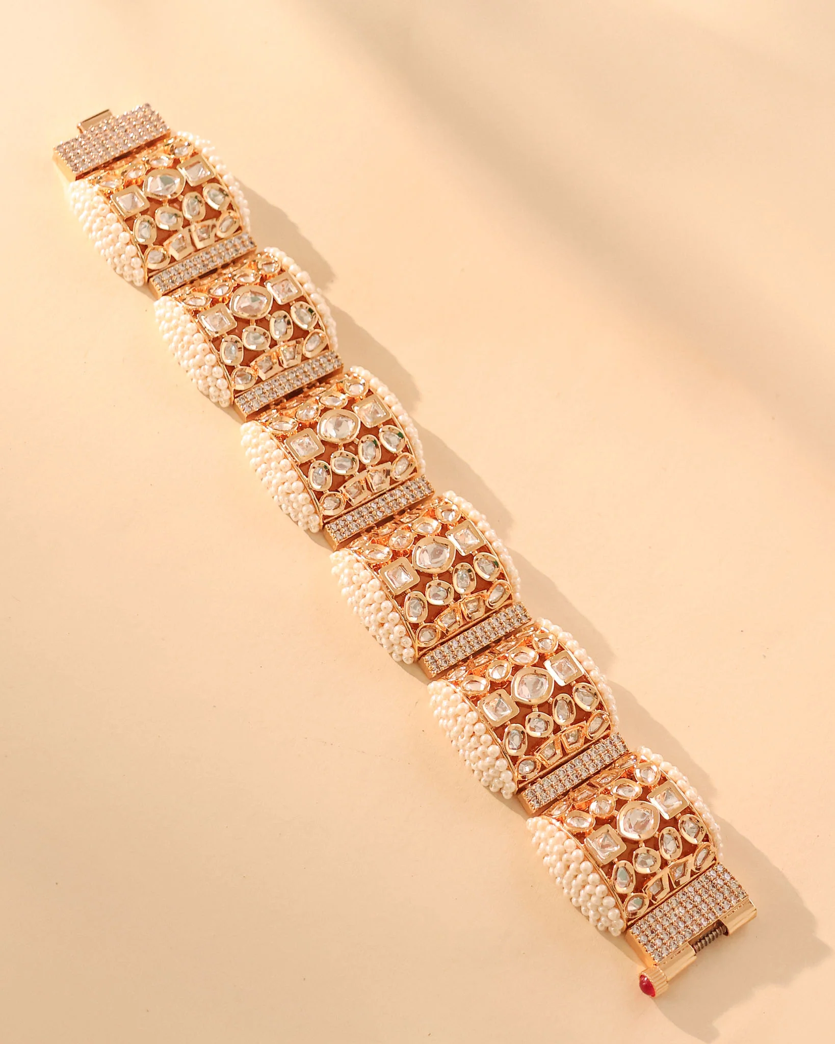 Taarini Statement Pearl Kundan Bracelet