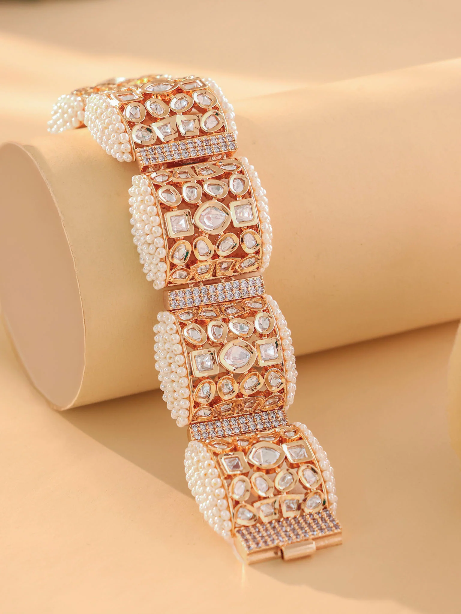 Taarini Statement Pearl Kundan Bracelet - Image 2