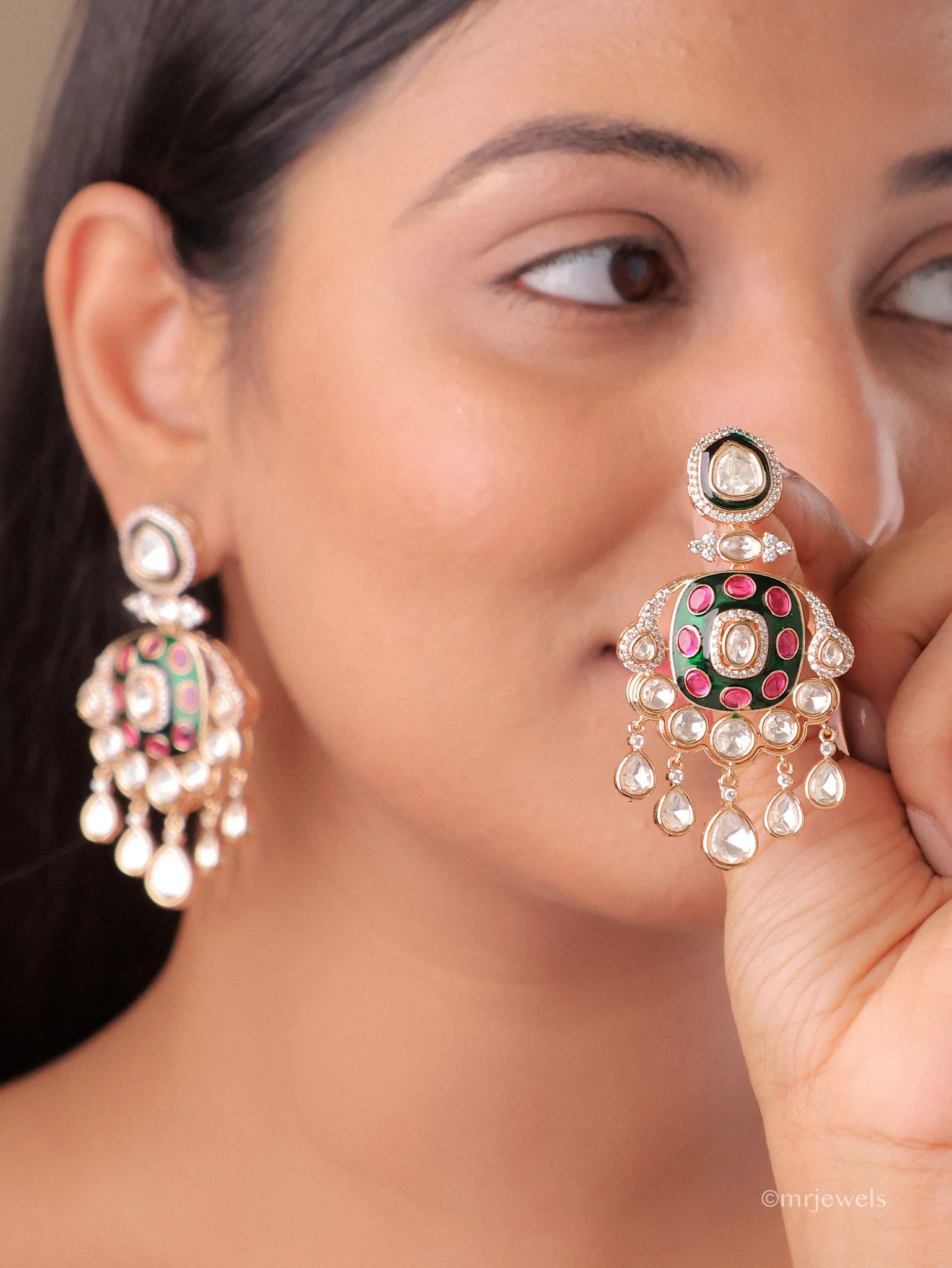 Tarini Enamel Dangler Earrings