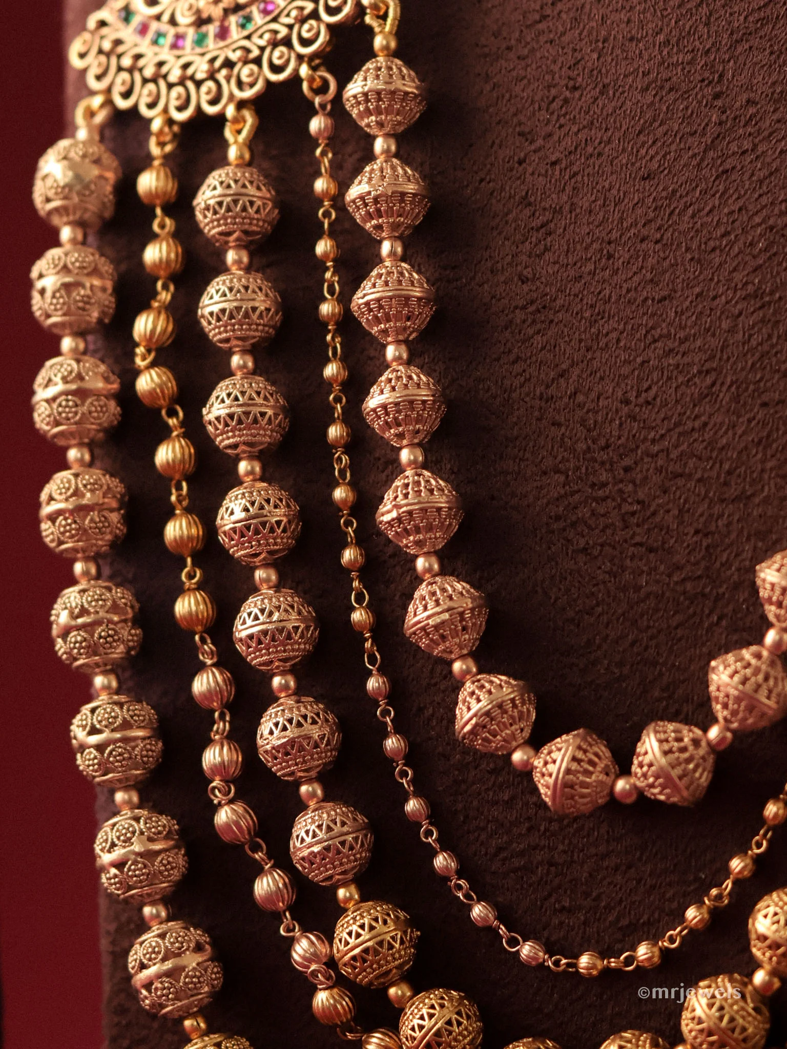 Temple Heritage Nakshi Long Haram Set - Image 4