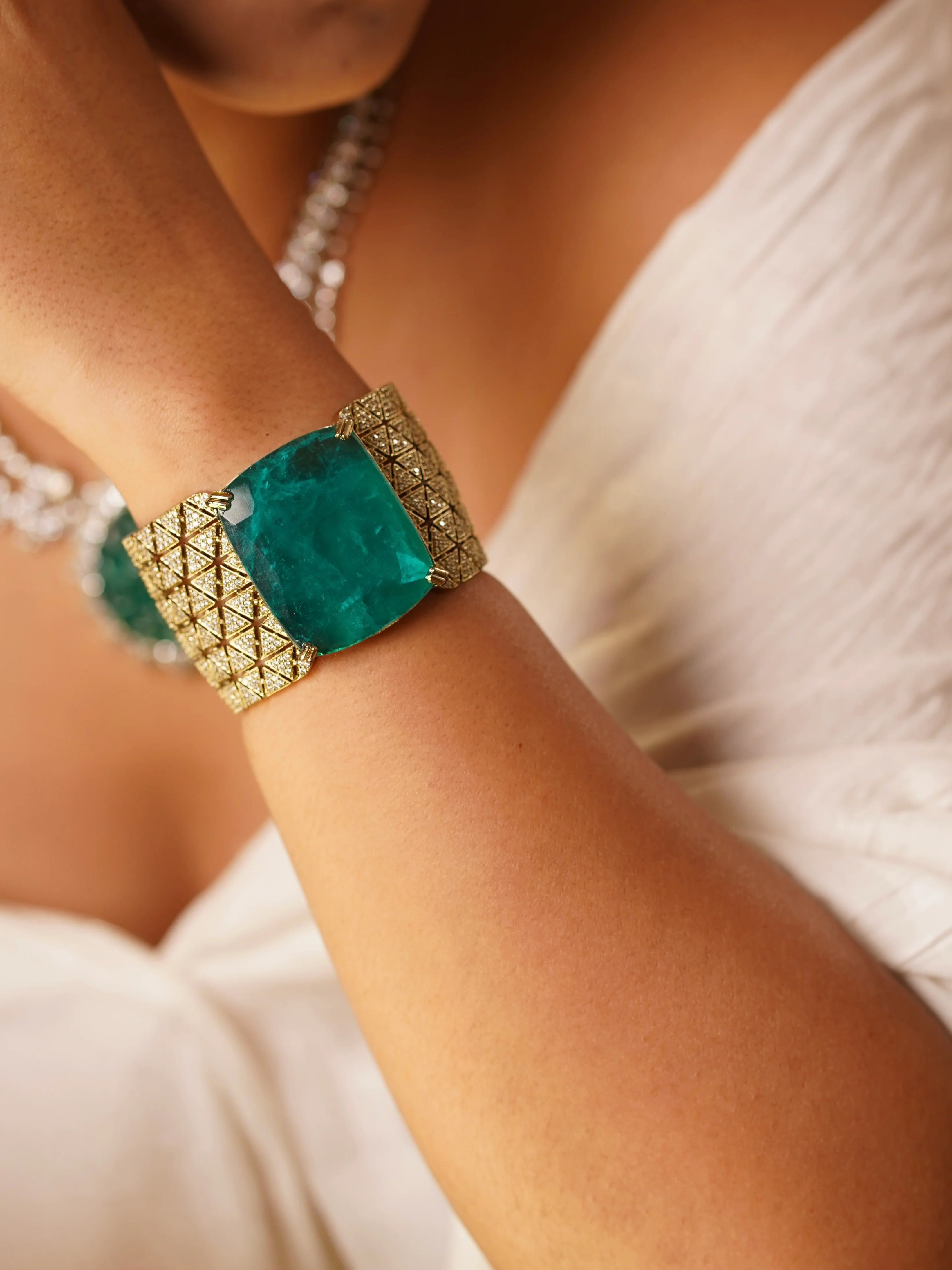 The Royal Prism Cuff – Luxe Gemstone Statement