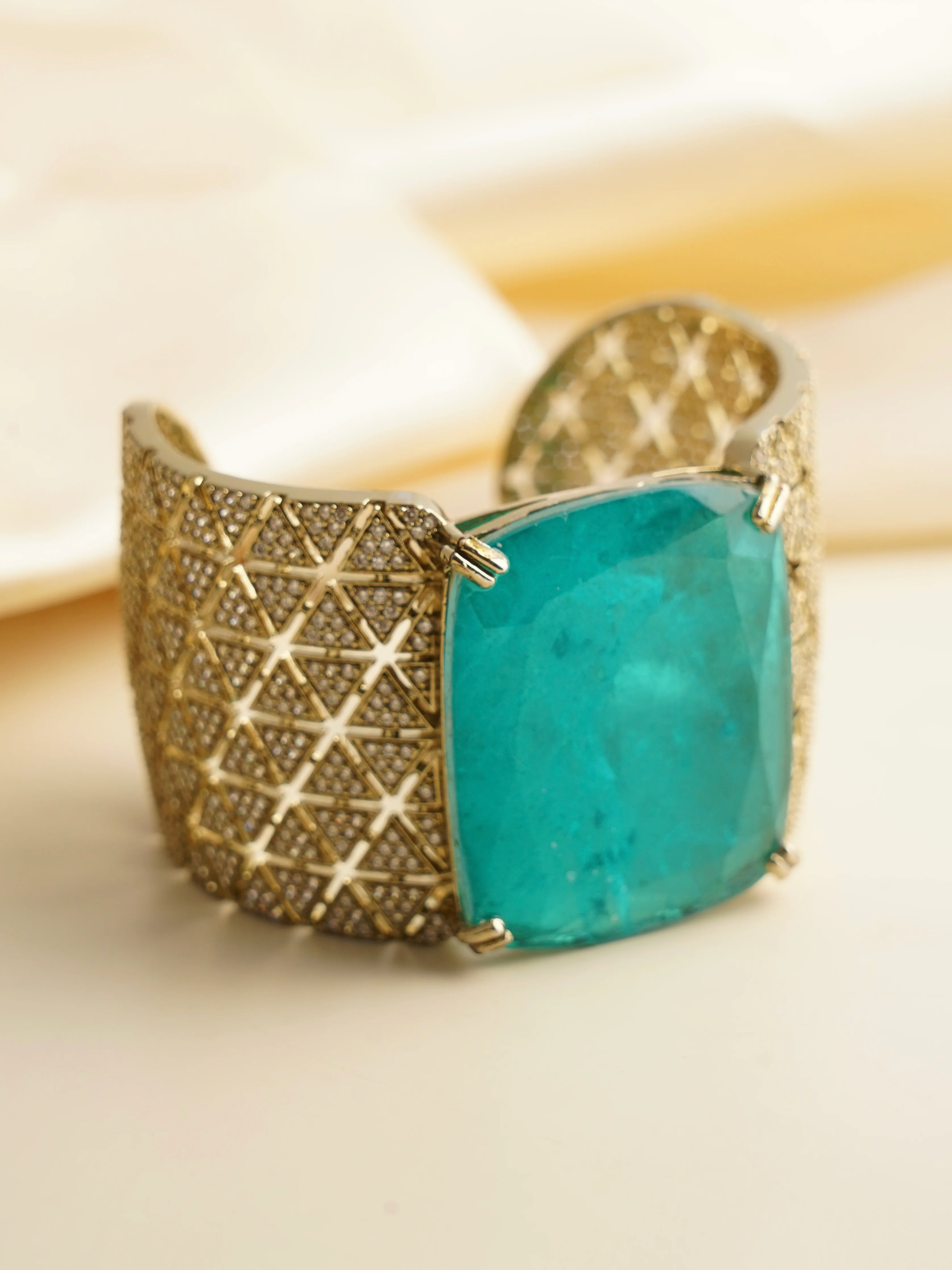 The Royal Prism Cuff – Luxe Gemstone Statement - Image 2