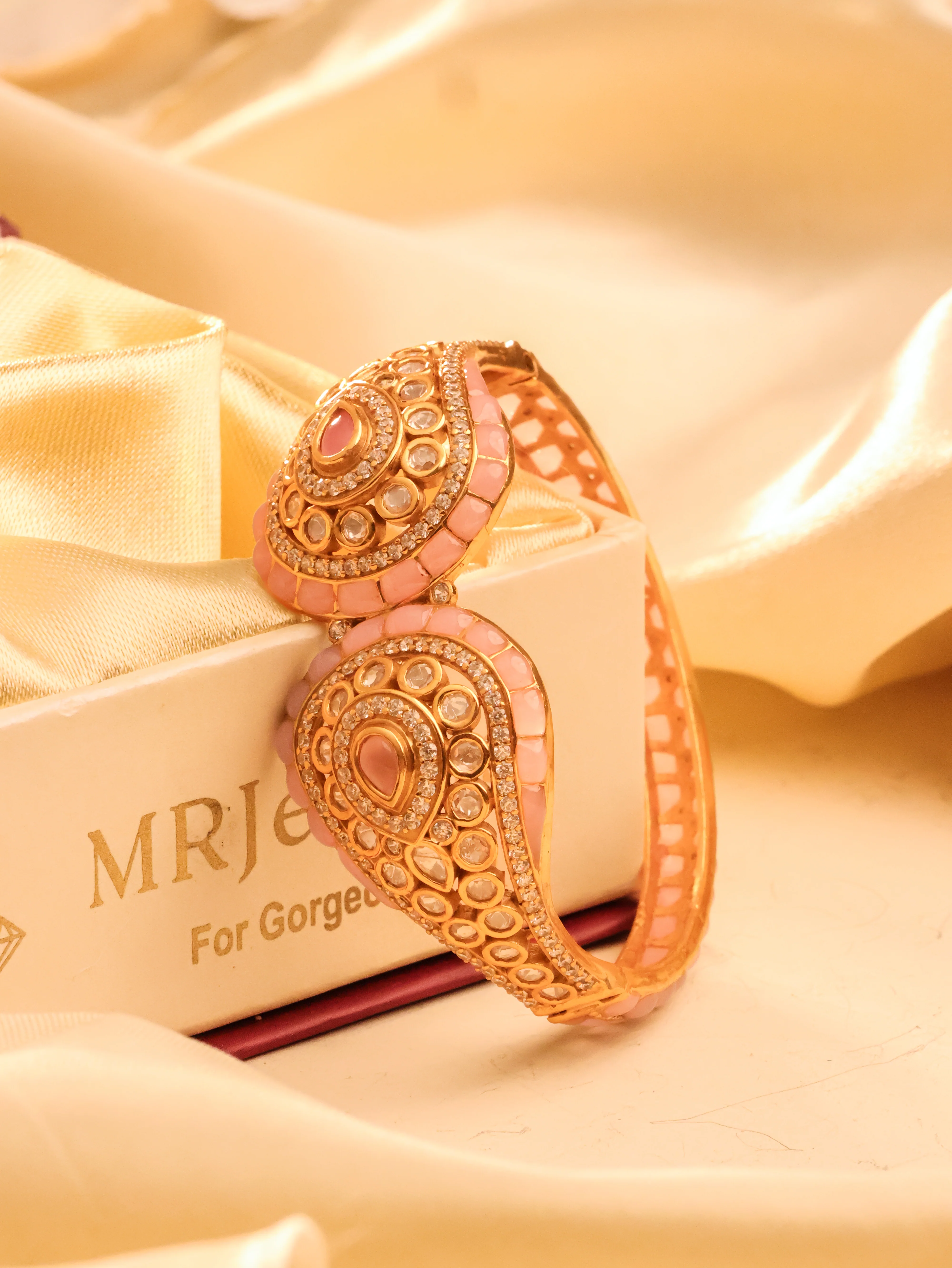 The Saanvika Statement Kada – Emerald & Ruby Edition - Image 7