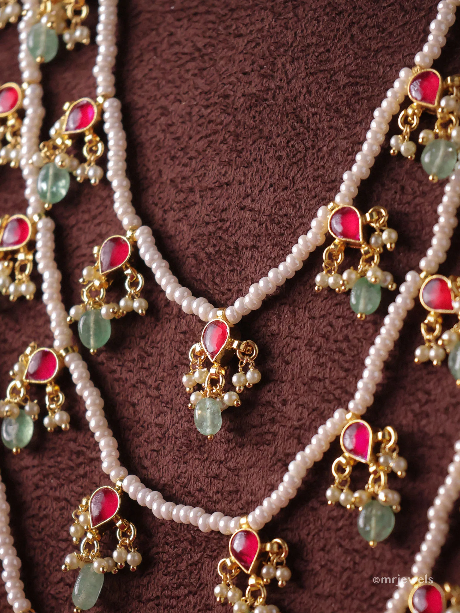 Three lines Jadau Multilayered Necklace - Image 2