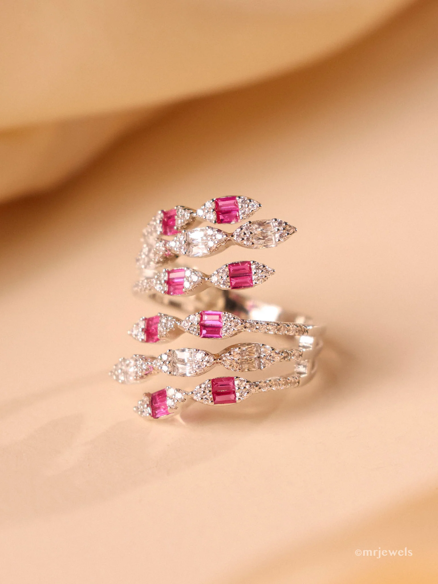 Twilight Spiral Gem Ring -Free Size