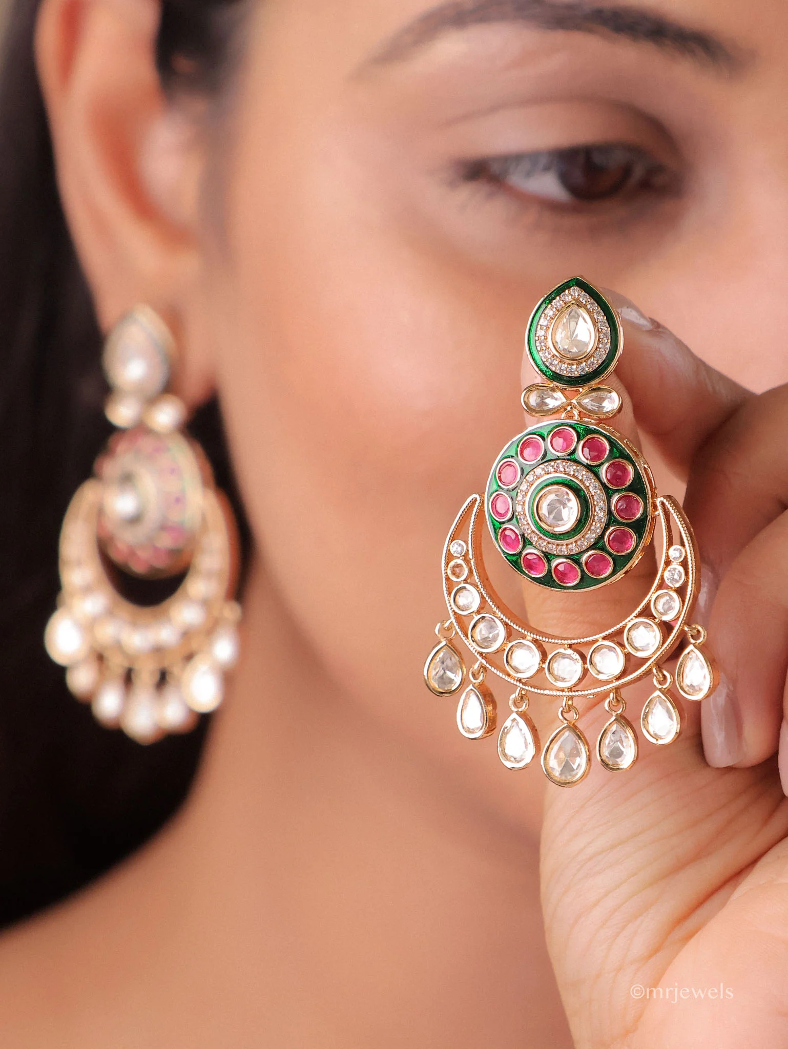 Varnika Meenakari Chandbalis - Image 2