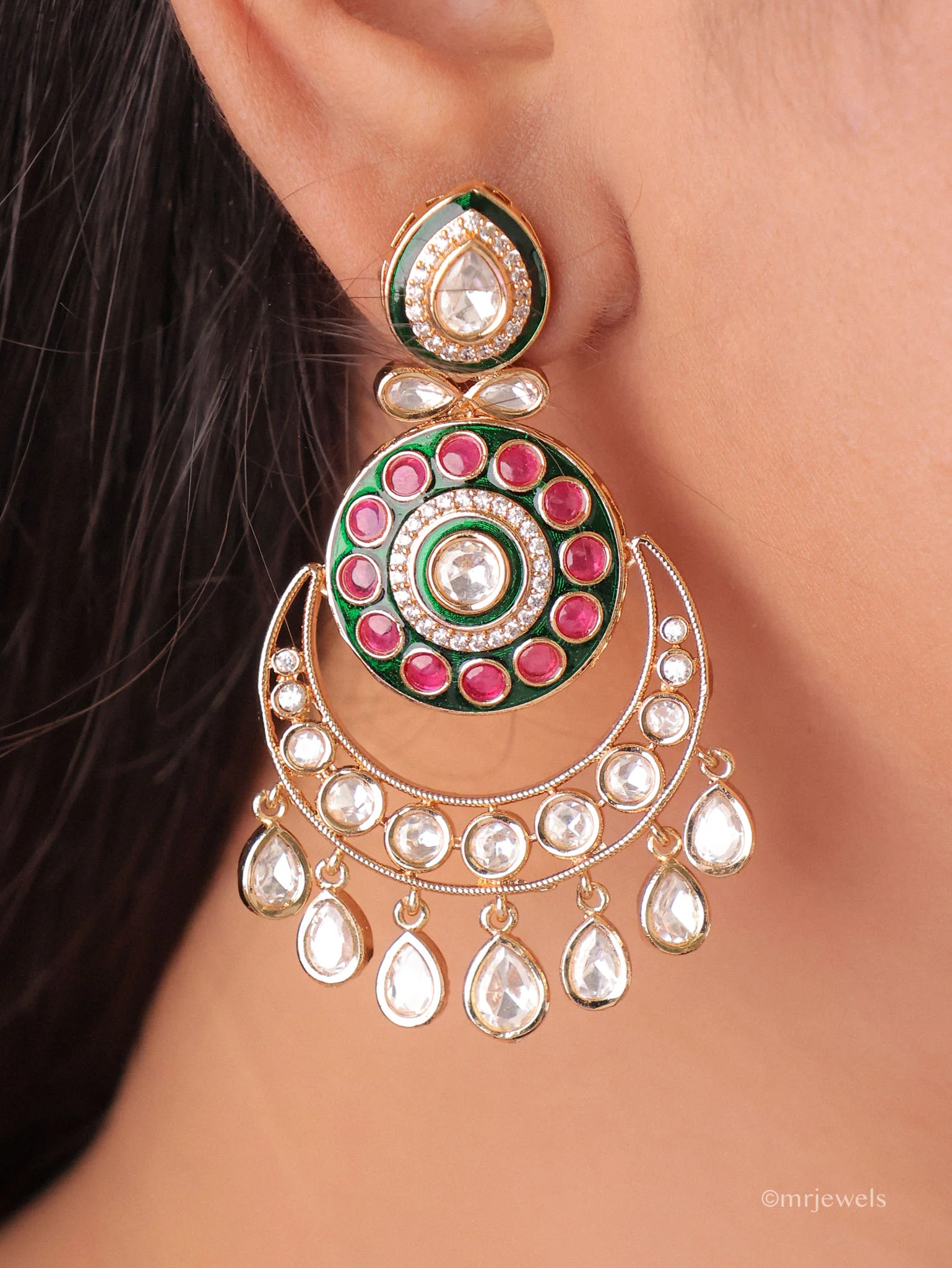 Varnika Meenakari Chandbalis - Image 3
