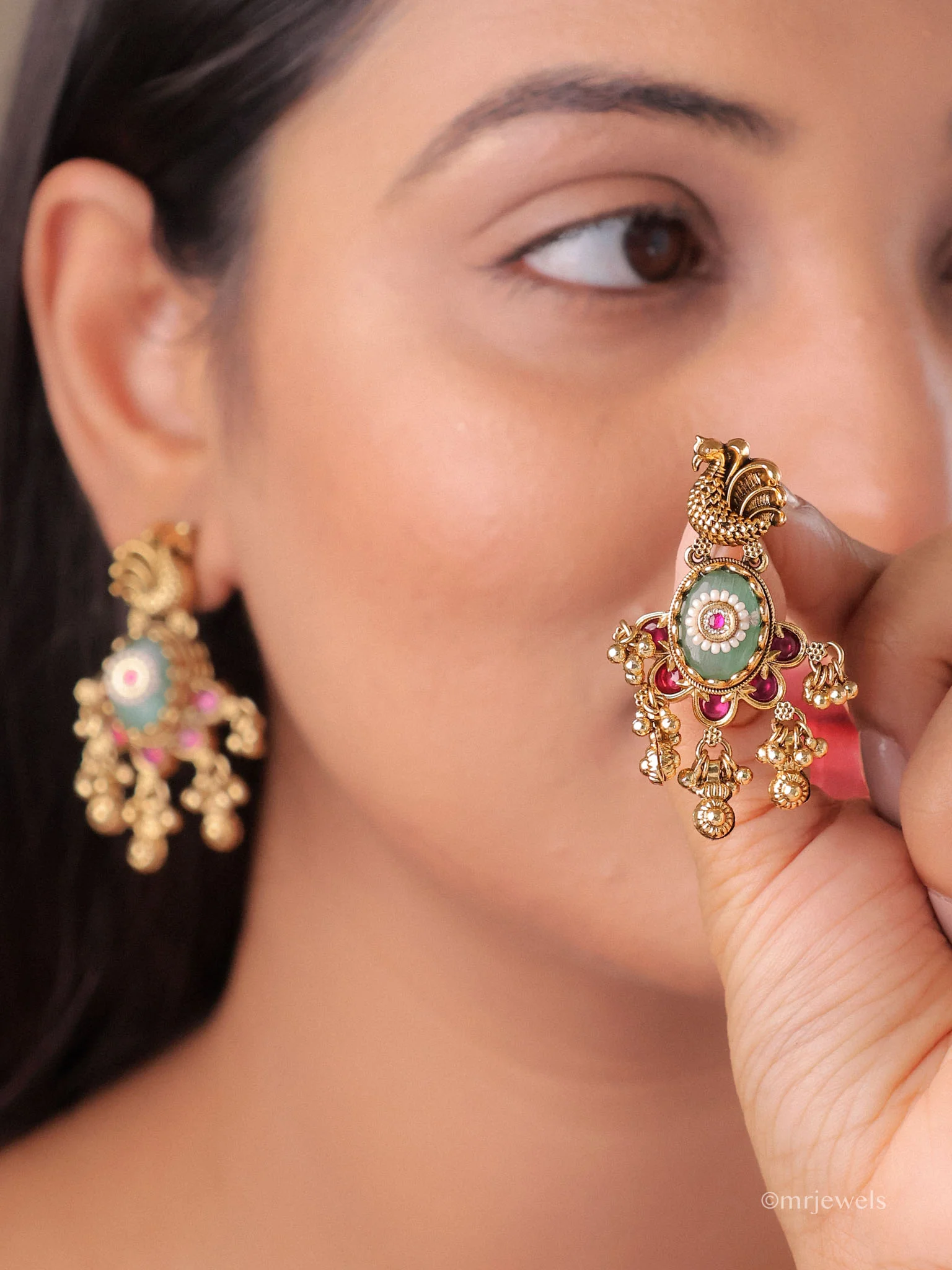 Varnika Peacock Drop Earrings