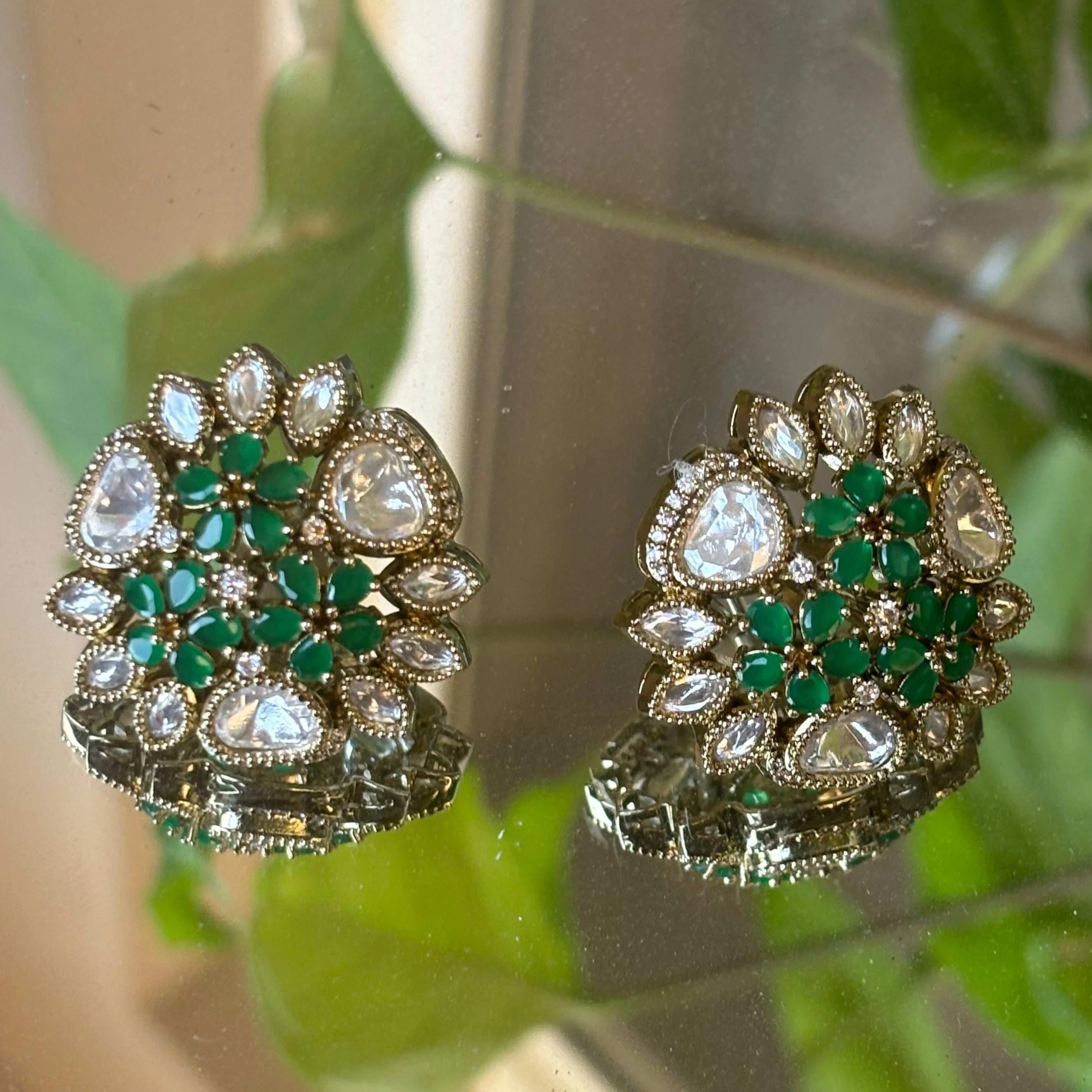 Victorian Bloom Stud Earrings( With back clip) - Image 2