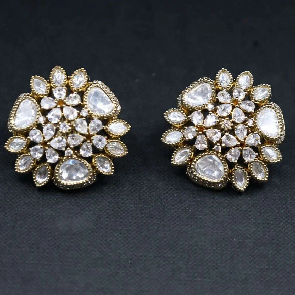 Victorian Bloom Stud Earrings( With back clip) - Image 7