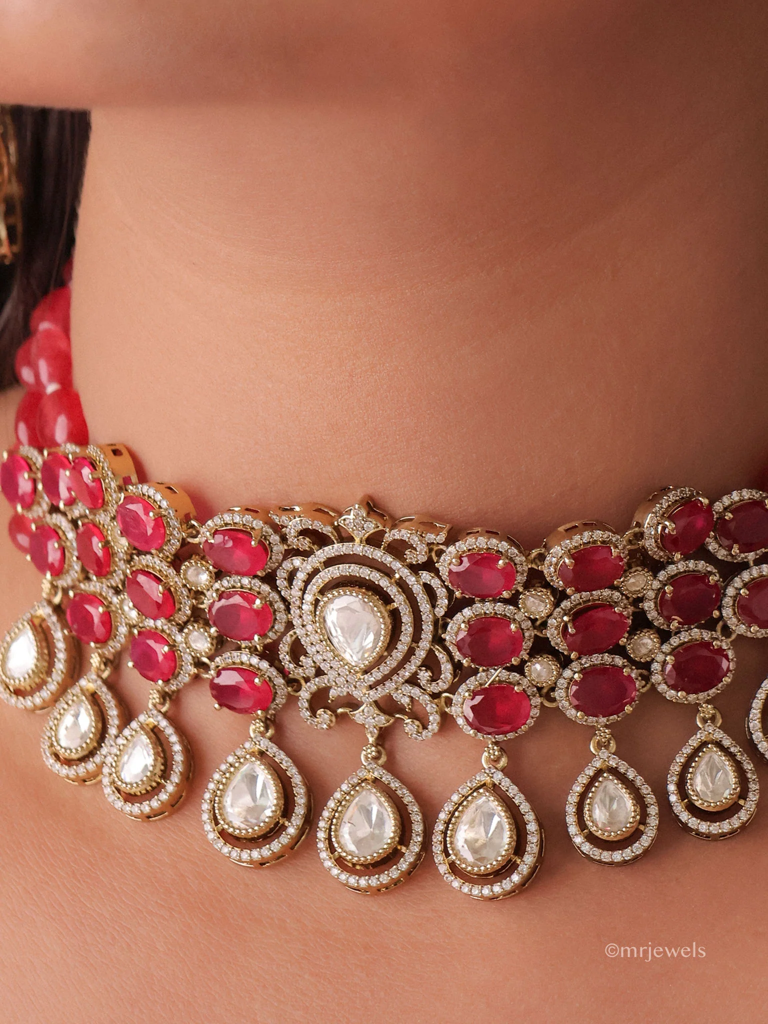 Victorian  Polki Choker Set - Image 2