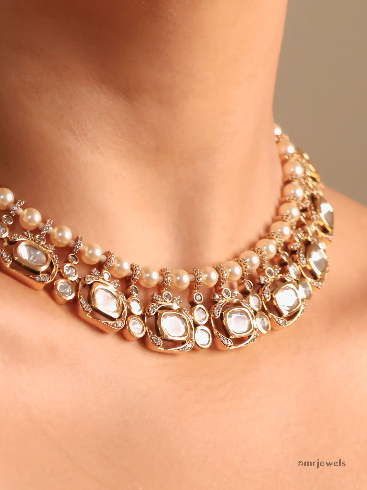 Victorian Kundan Pearl Necklace - Image 2