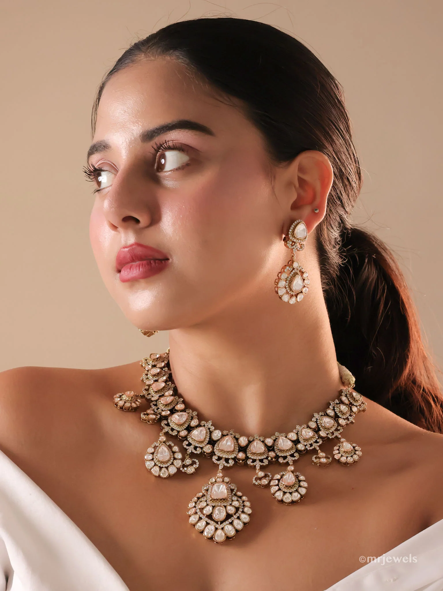 Victorian Pear Necklace Set (with Earrings)
