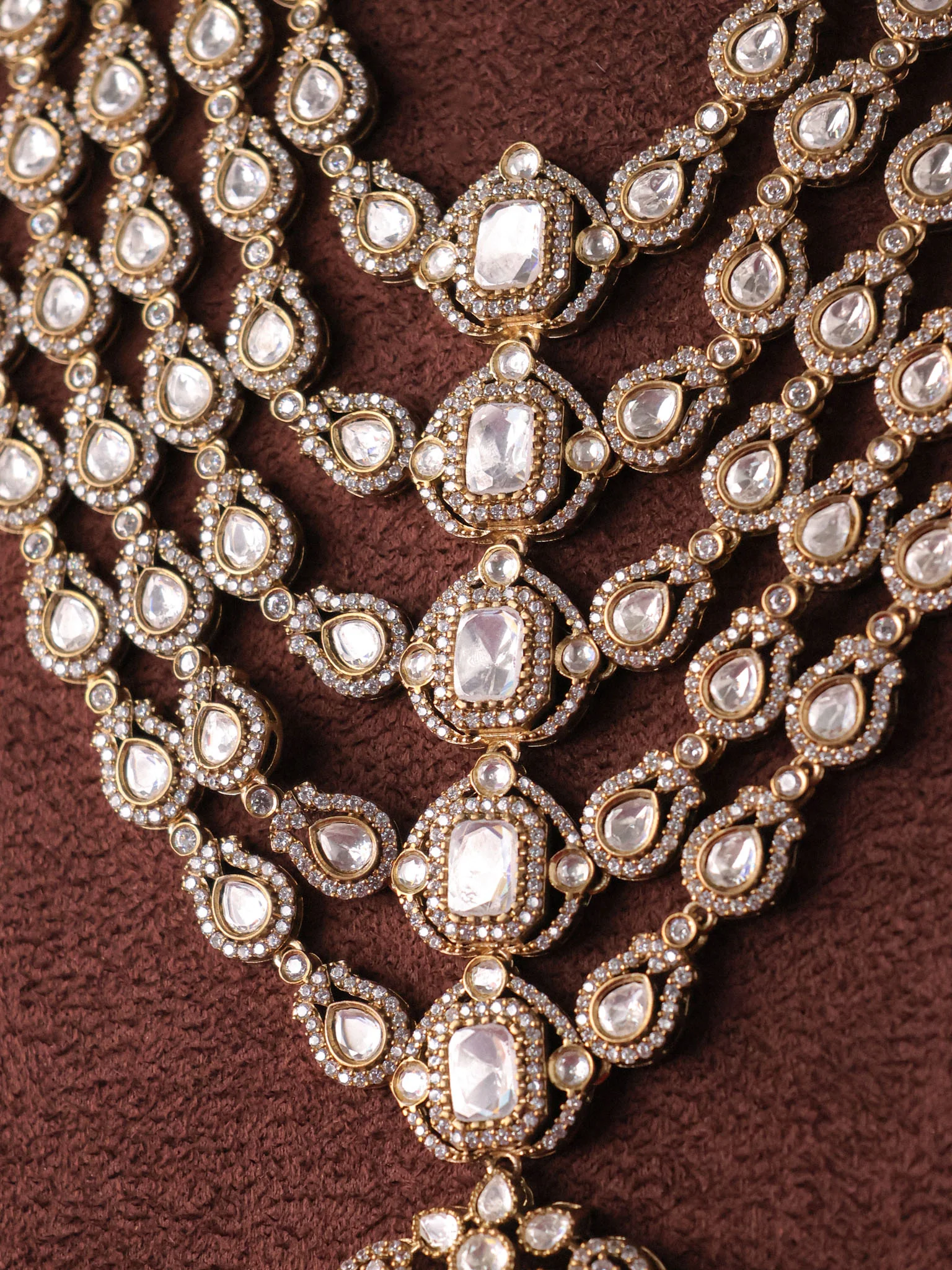 Victorian Polki Layered Necklace Set - Image 3