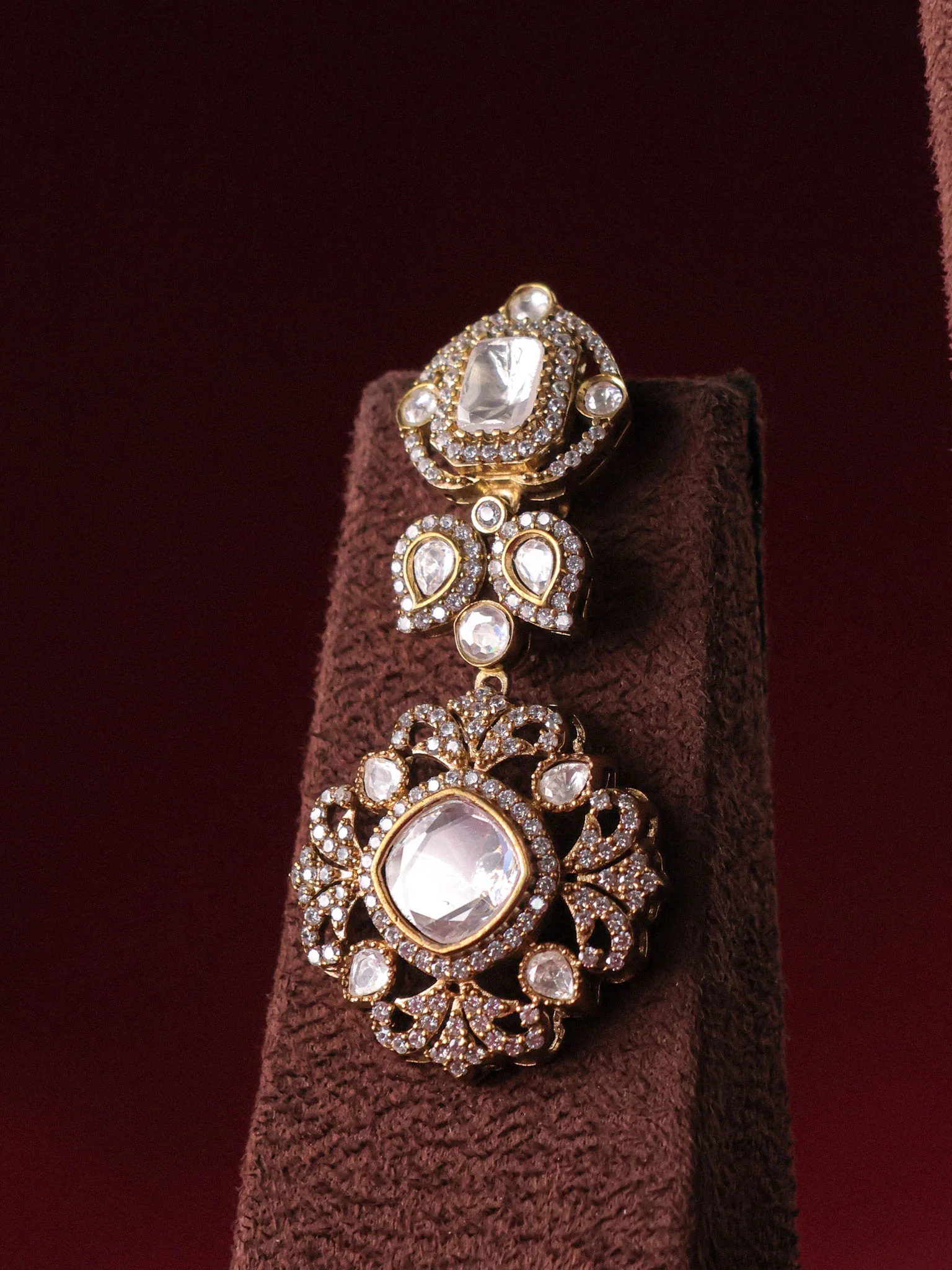 Victorian Polki Layered Necklace Set - Image 4