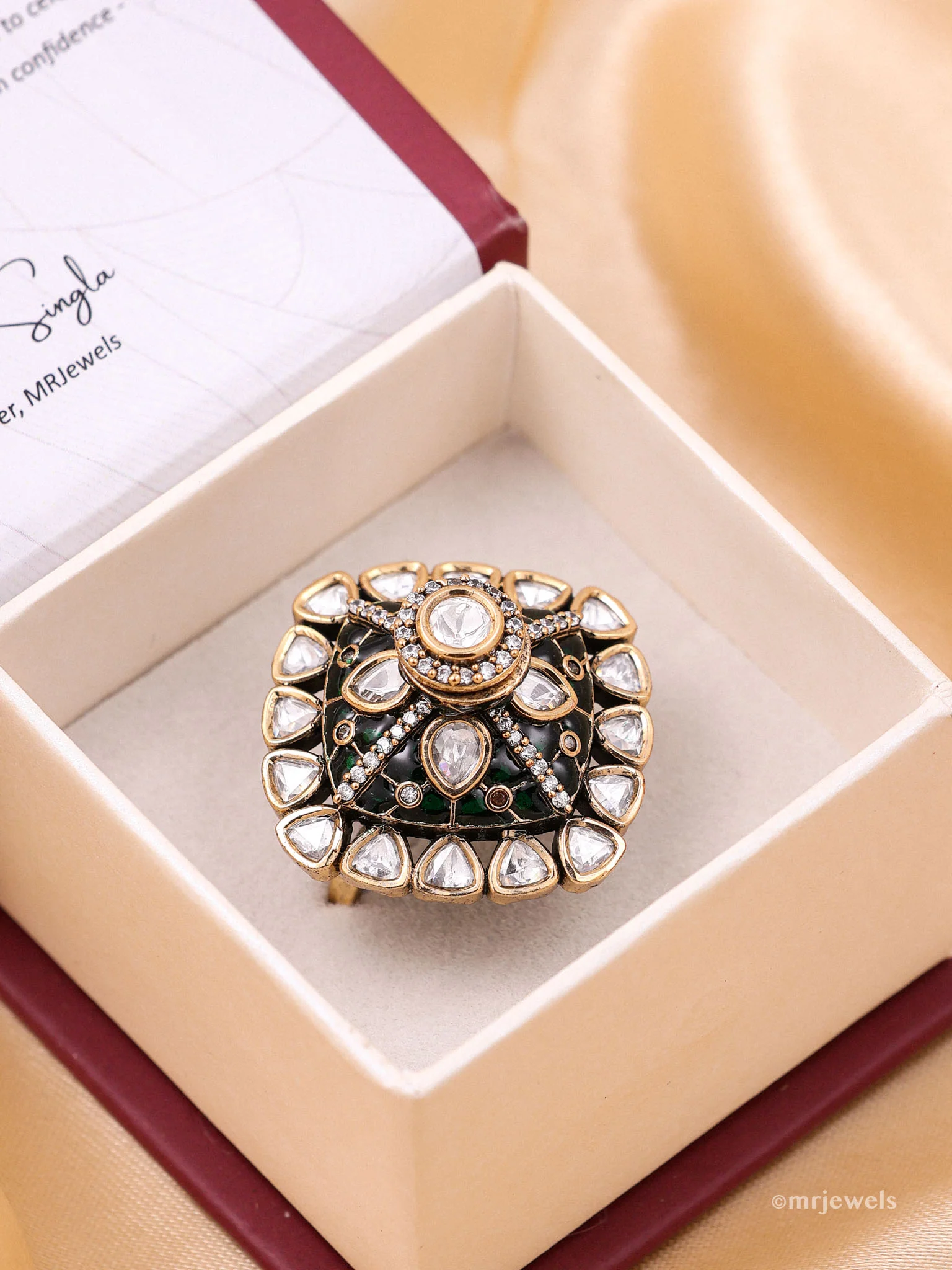 Victorian Polki Ring - Free Size