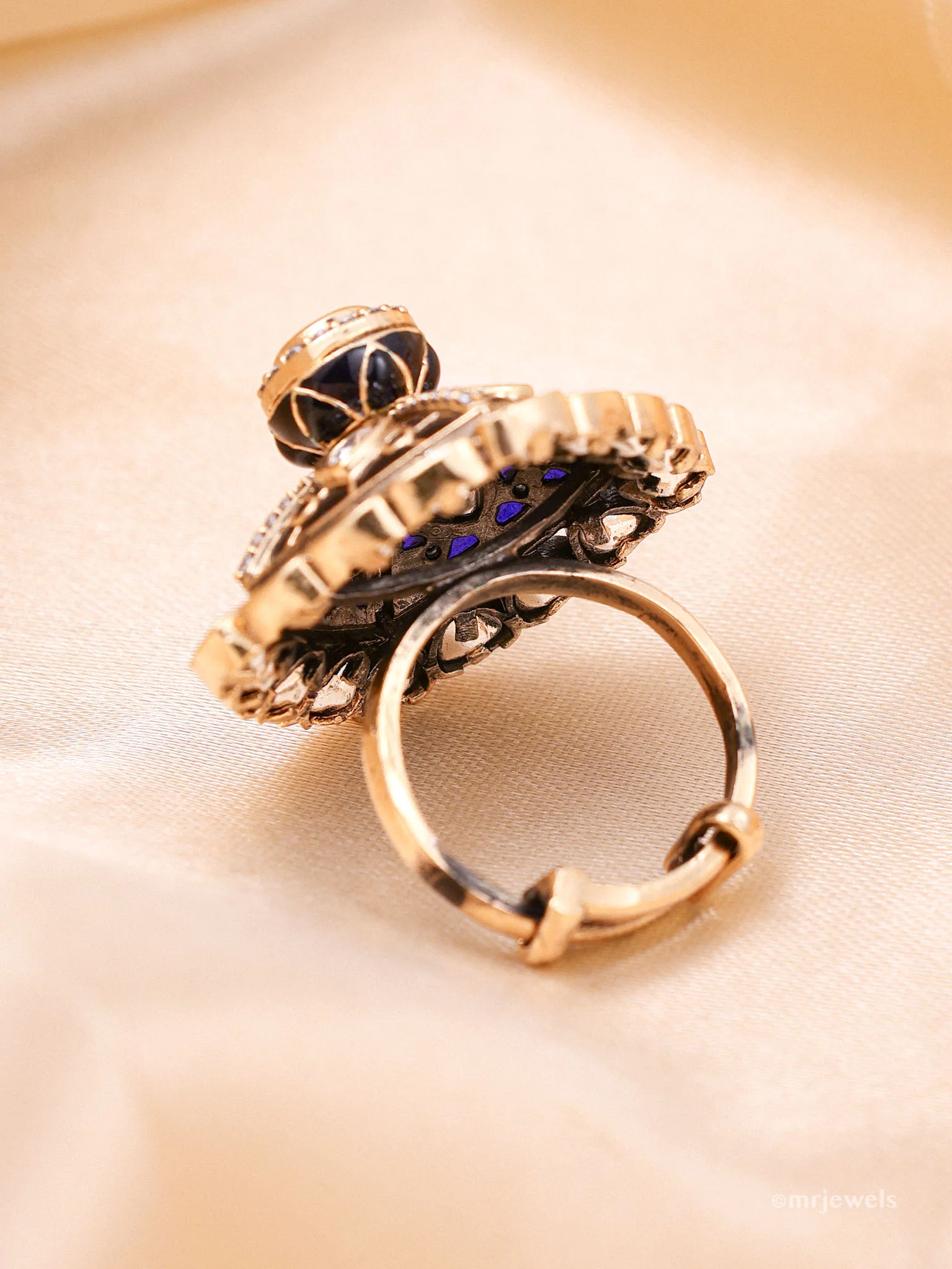 Victorian Polki Ring - Free Size - Image 3
