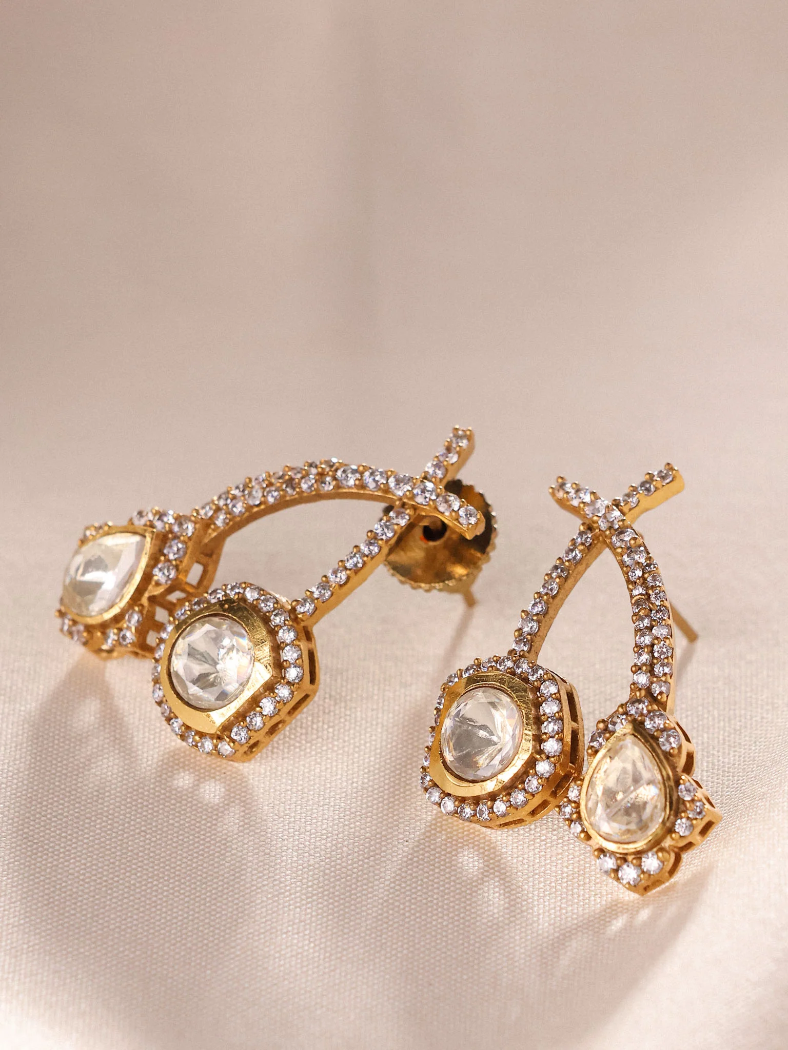 Vintage  Polki Earrings - Image 3