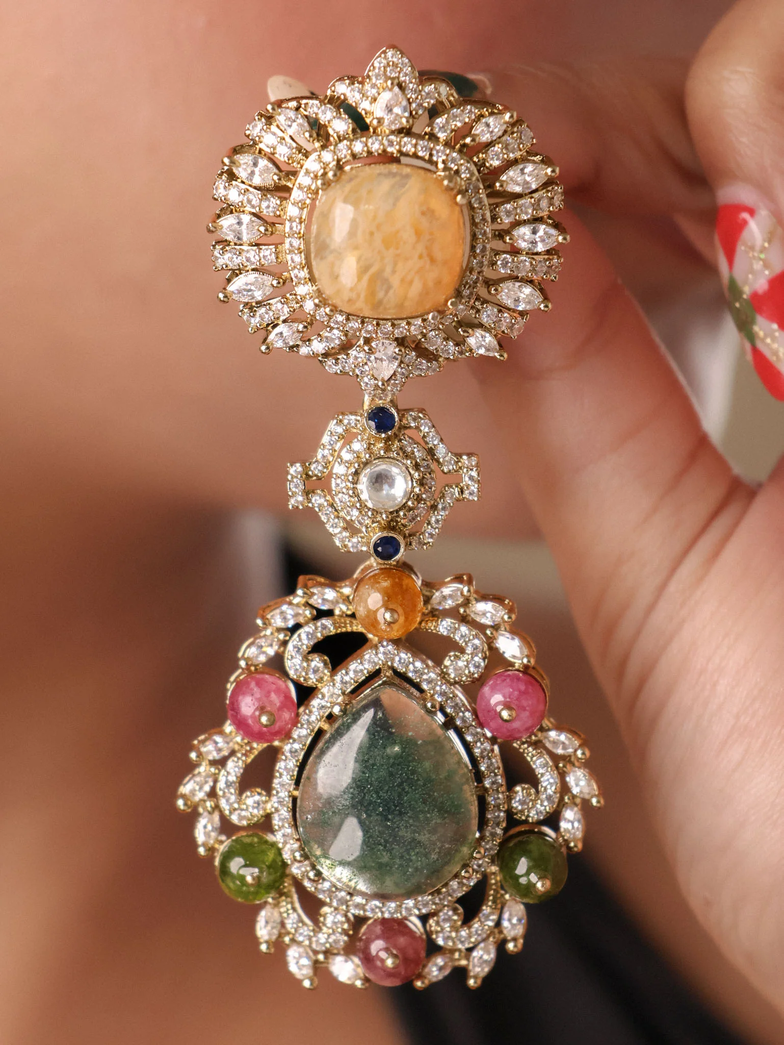 Vintage Royale Statement Long Earrings - Image 2