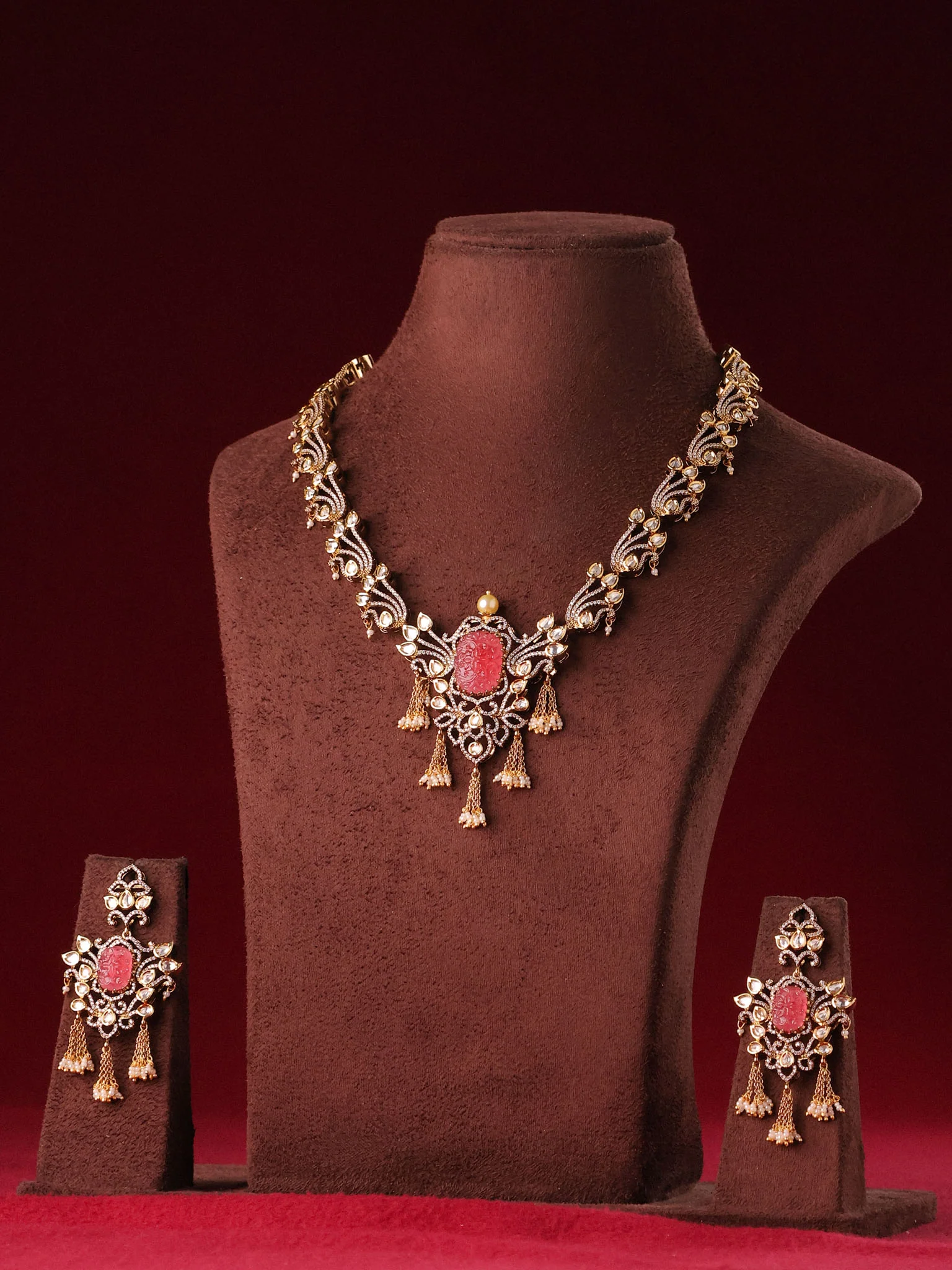 Virasat Vintage Carved Stone Set - Image 4