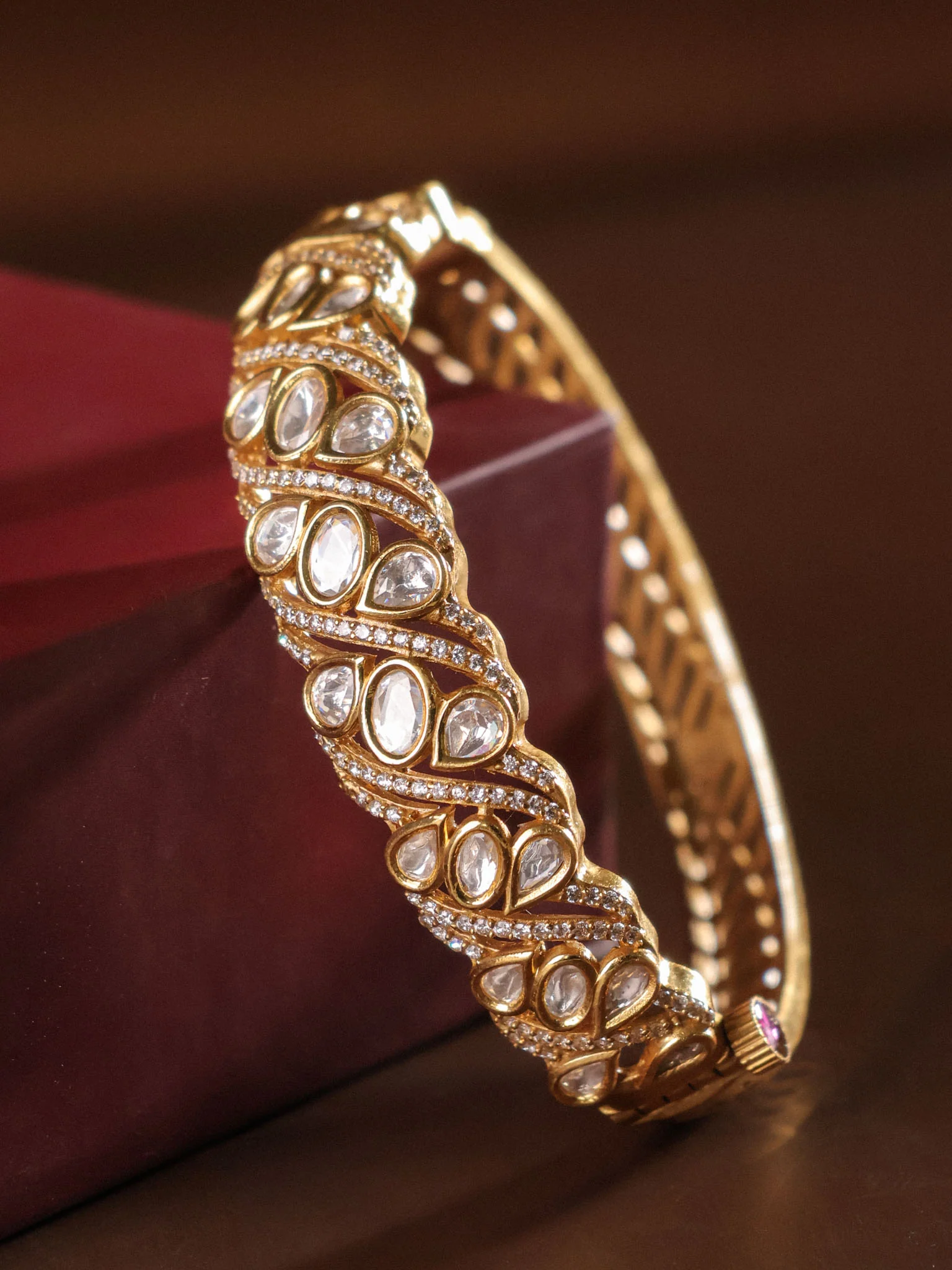 Vireya Polki Spiral Openable Kada