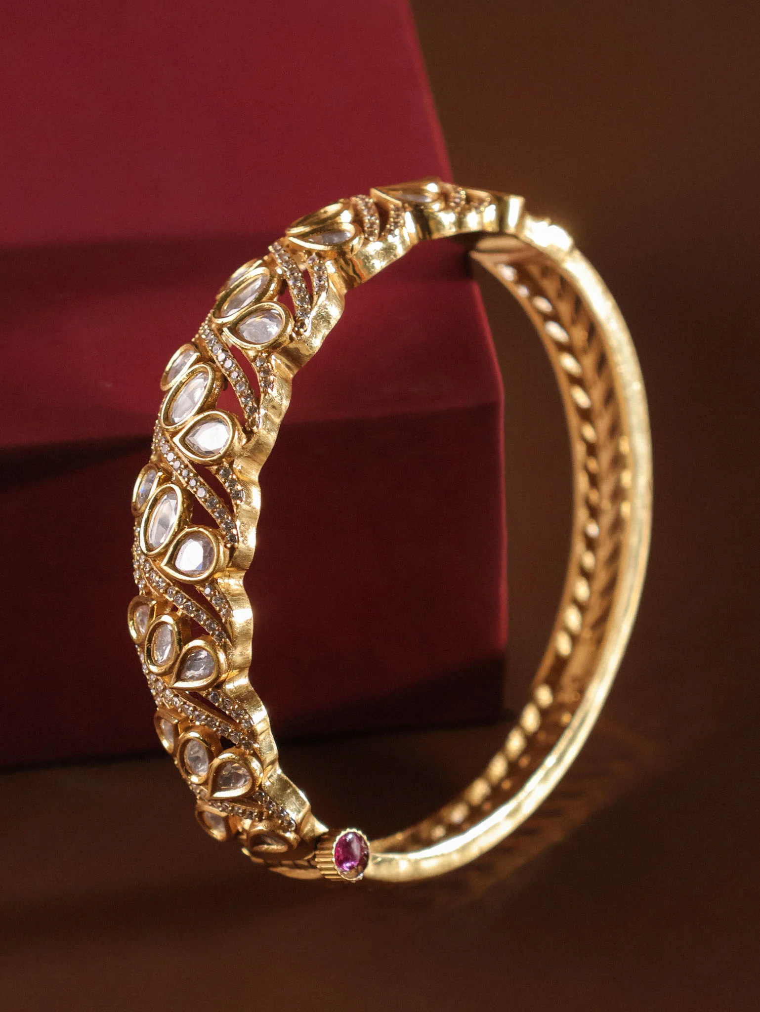 Vireya Polki Spiral Openable Kada - Image 2