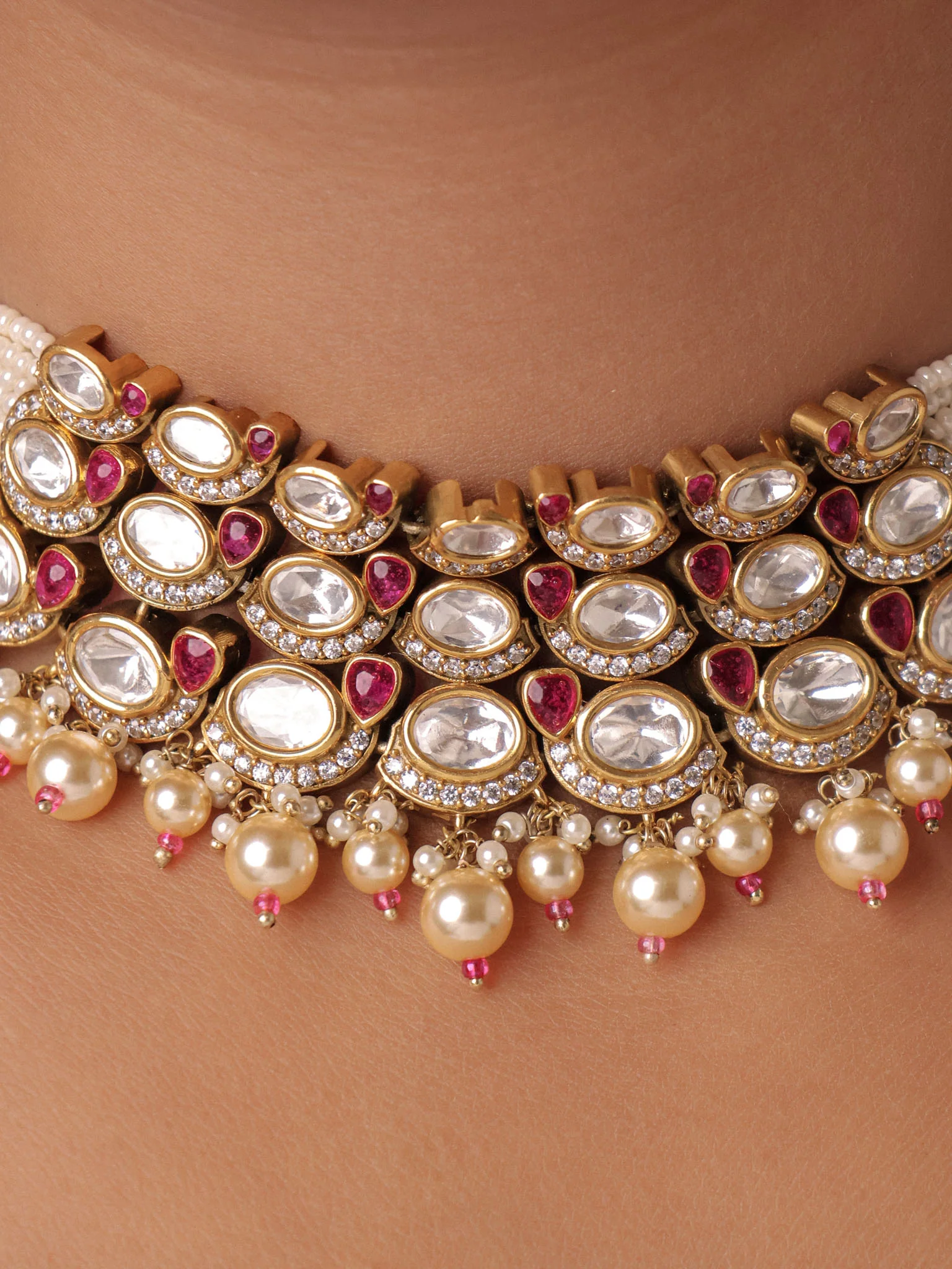 Zaraani Polki Pearl Choker - Image 2