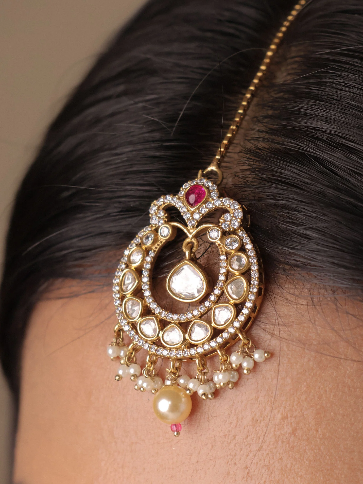 Zaraani Polki Pearl Choker - Image 4
